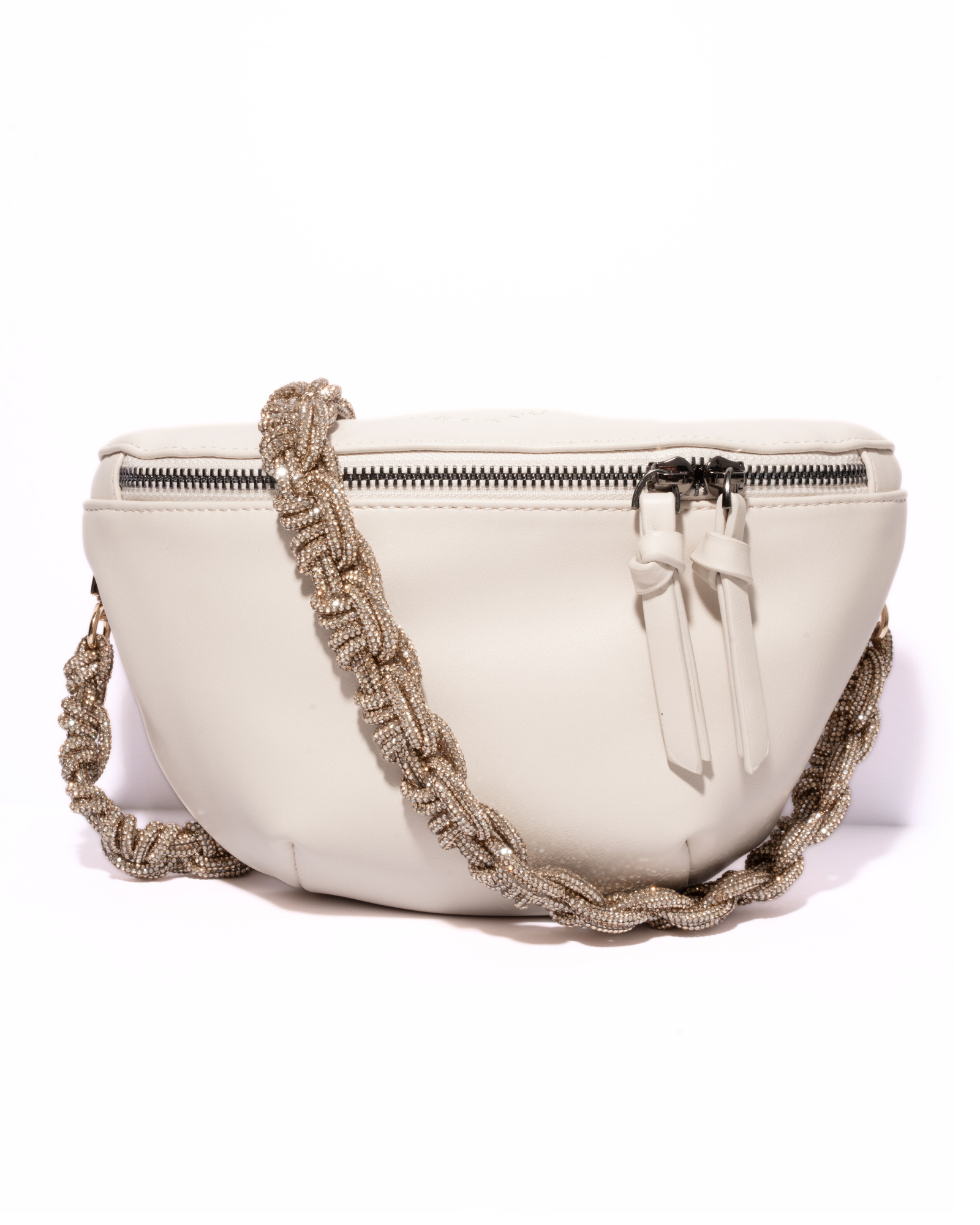 WHITE BELT BAG + PETITE CROWN - Champagne Bubbles