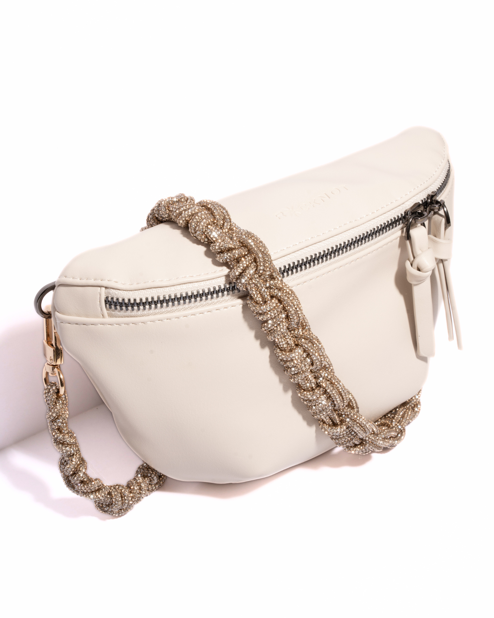 WHITE BELT BAG + PETITE CROWN - Champagne Bubbles