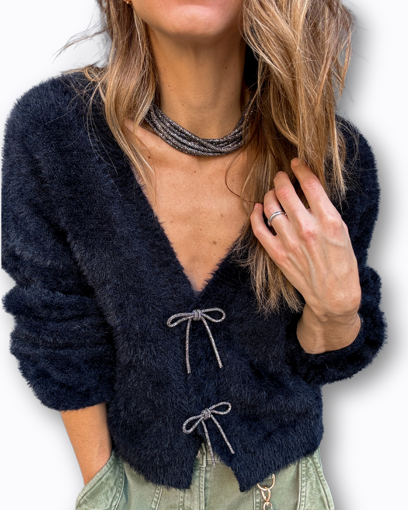 MAGIC BUTTONS - 3 Bows - Gunmetal