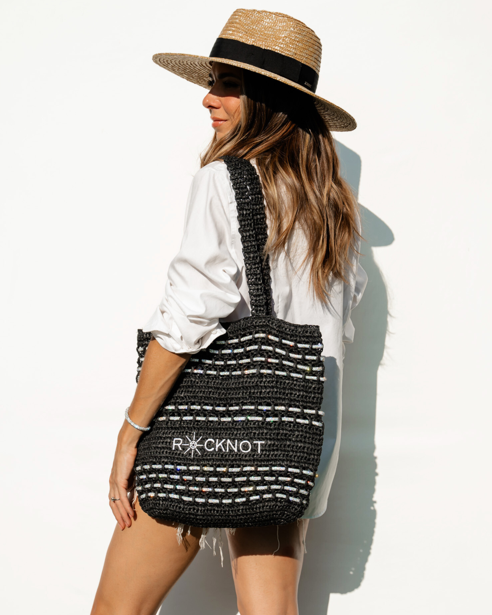 Zuma Straw Tote - Black