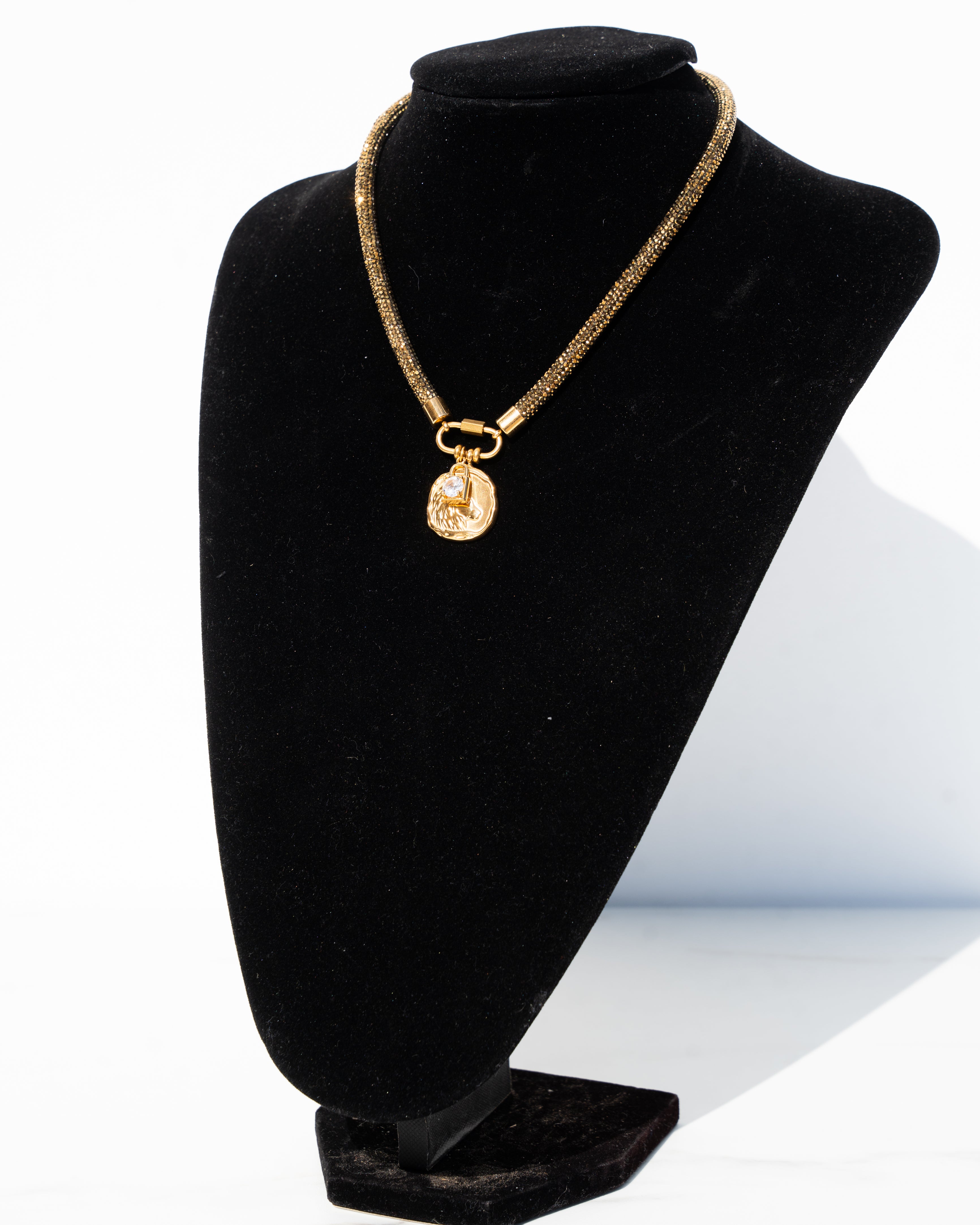 ZODIAC Carabiner Necklace - Antique Gold