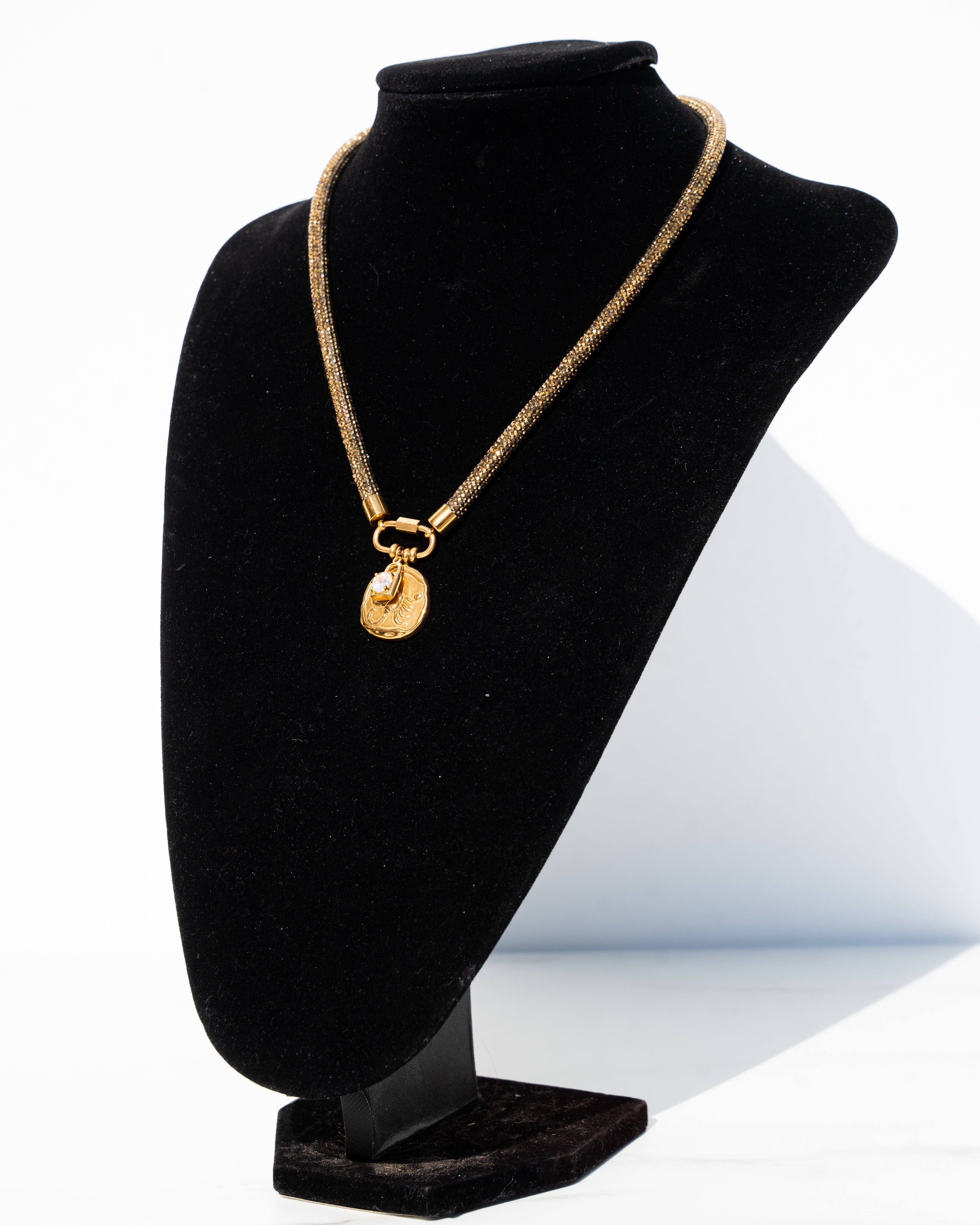 ZODIAC Carabiner Necklace - Antique Gold