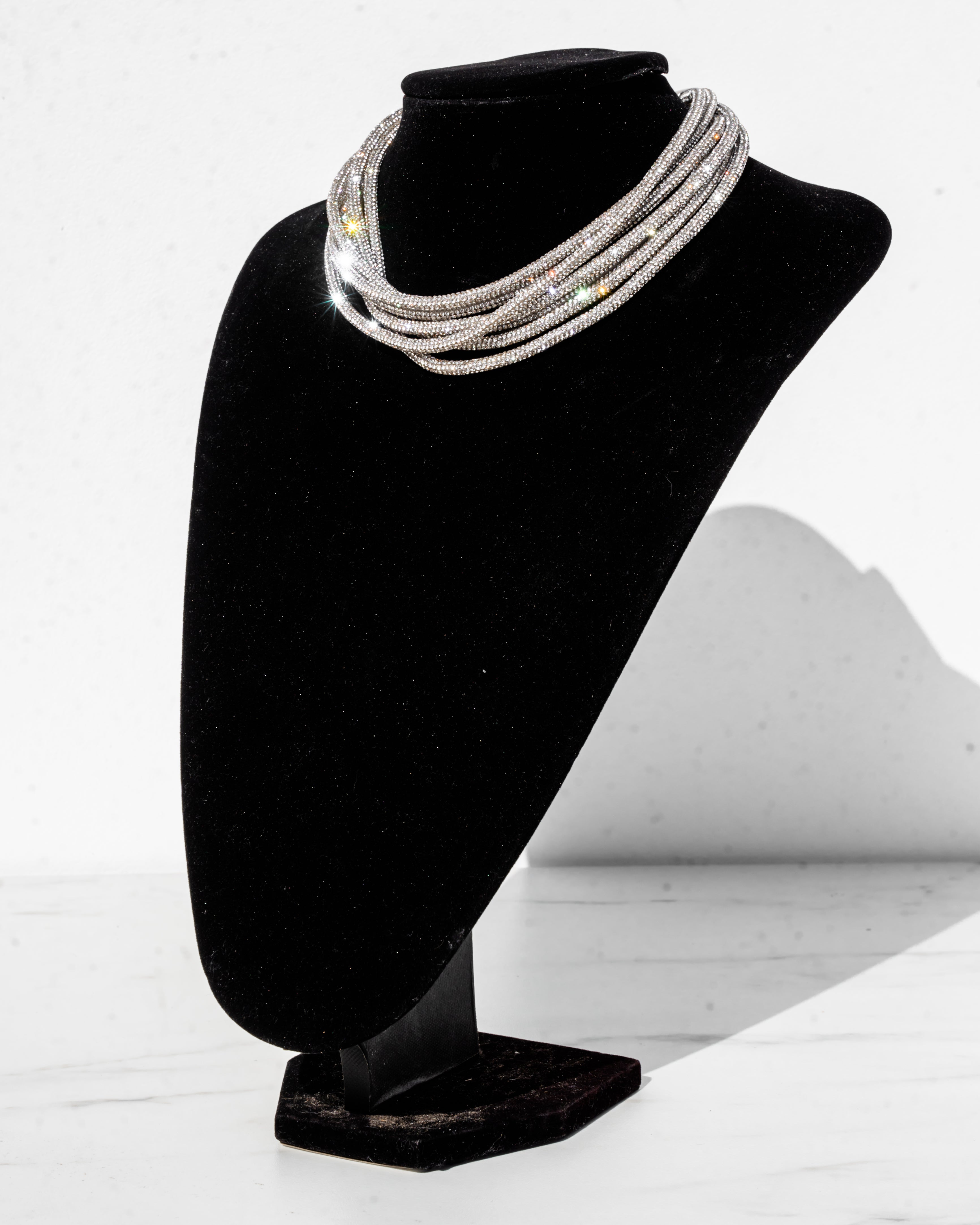 4 in 1 Multi Strand Necklace - Crystal