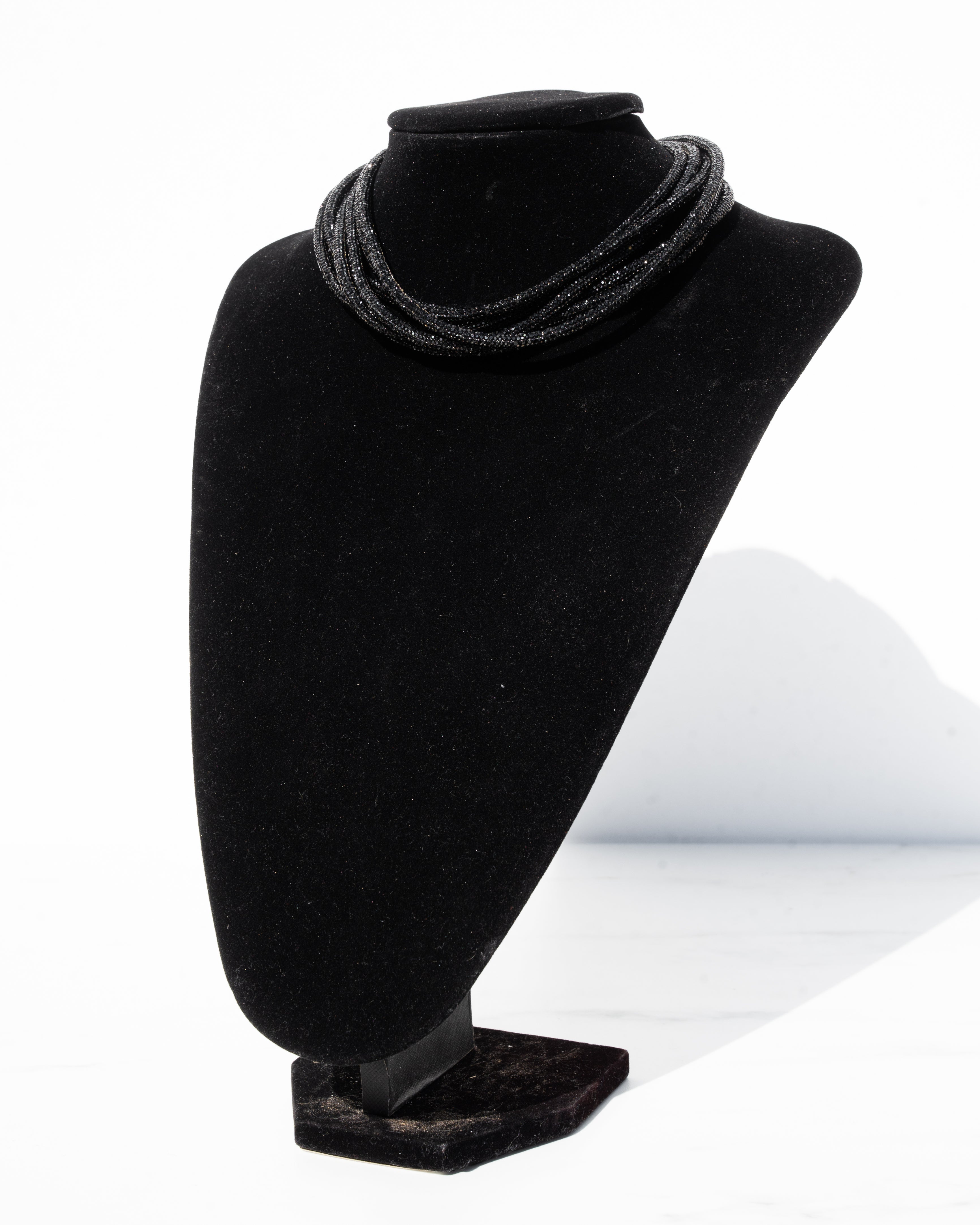 4 in 1 Multi Strand Necklace - Jet Black