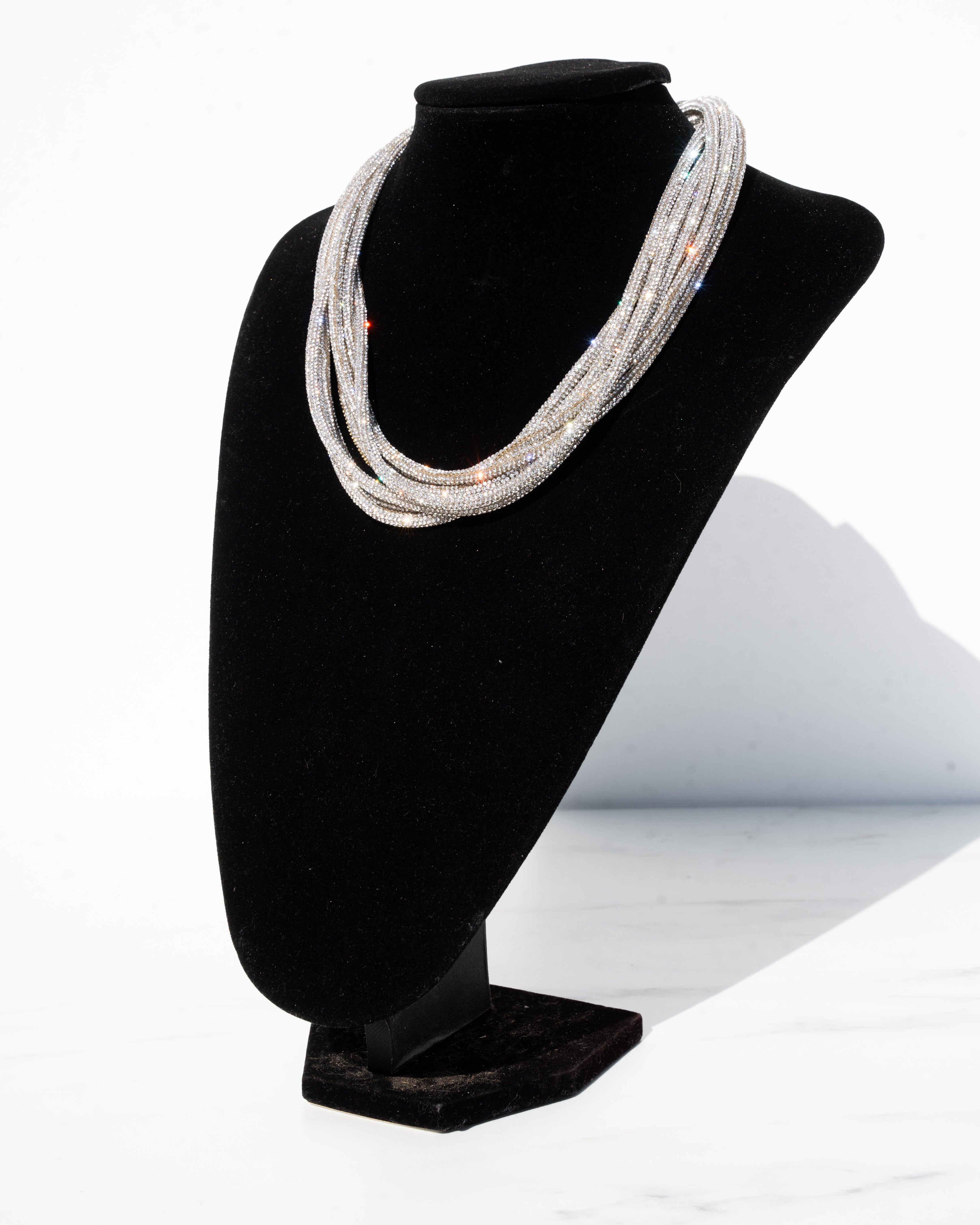 4 in 1 Multi Strand Necklace - Crystal