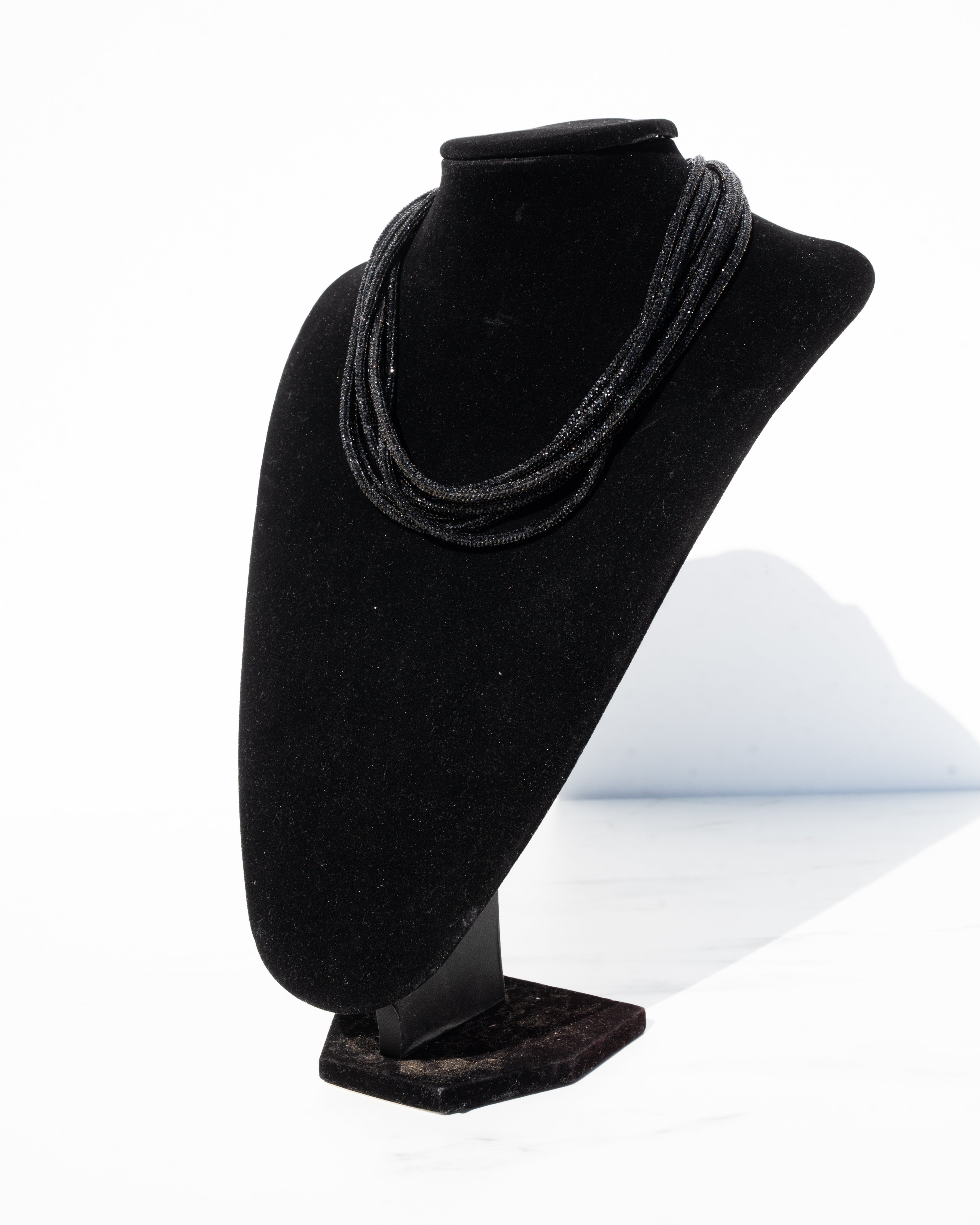 4 in 1 Multi Strand Necklace - Jet Black