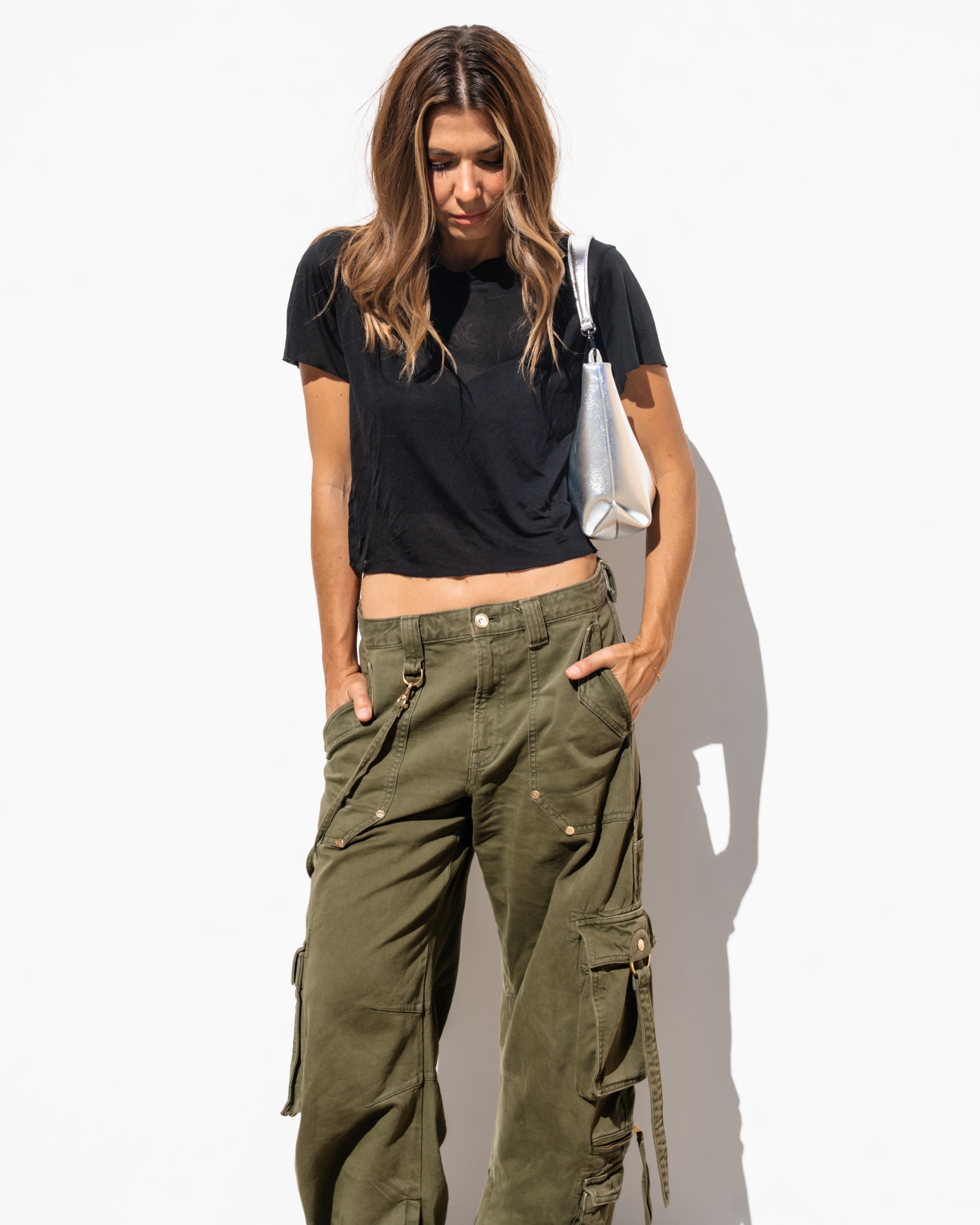 Hezi Leather Shoulder Bag - Metallic Silver