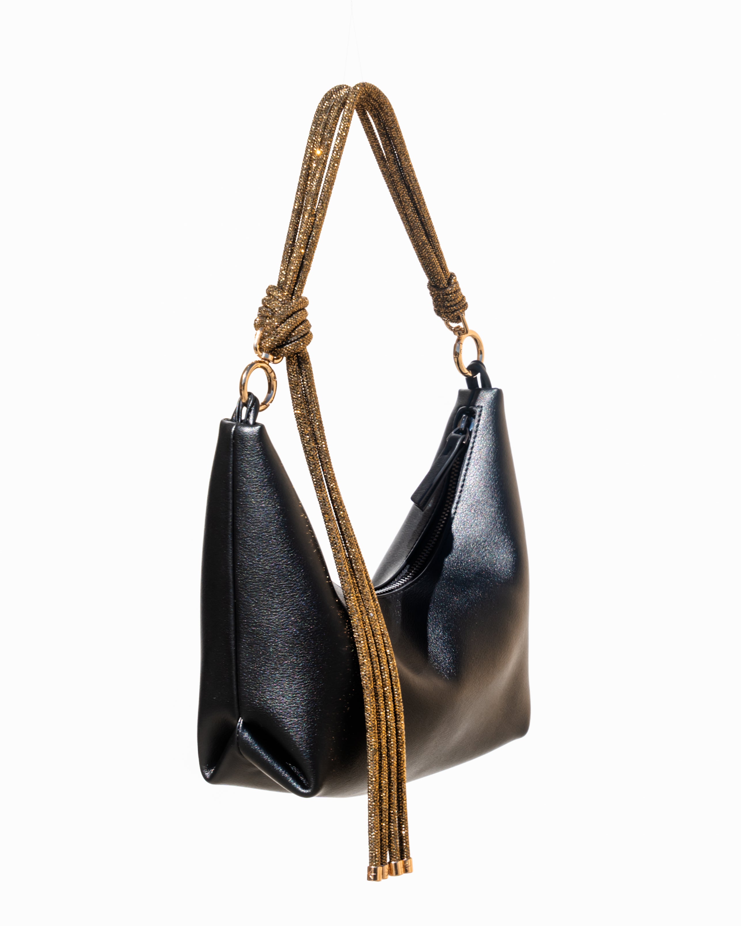Hezi Leather Shoulder Bag - Black