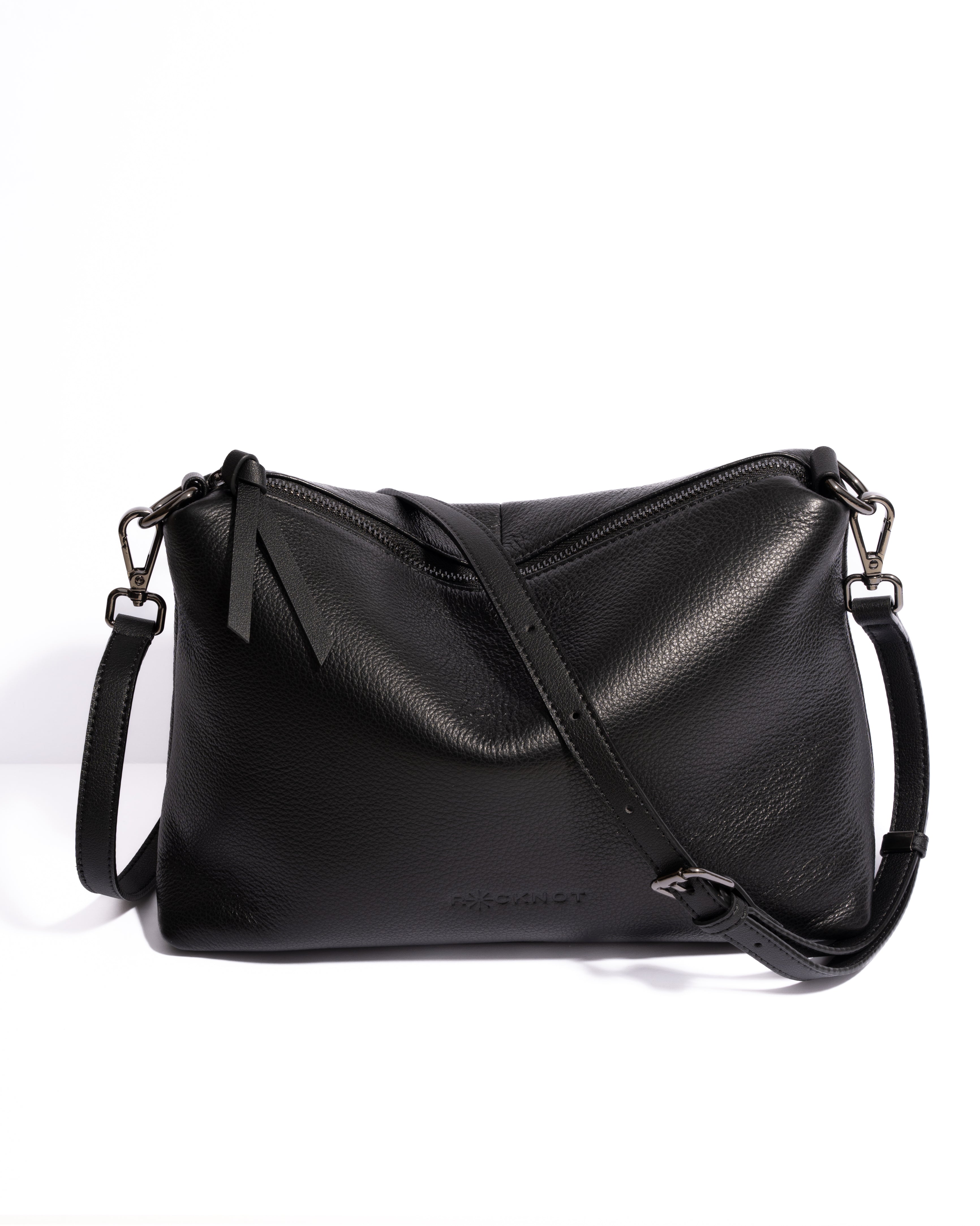 Daniella Large Leather Bag - Black