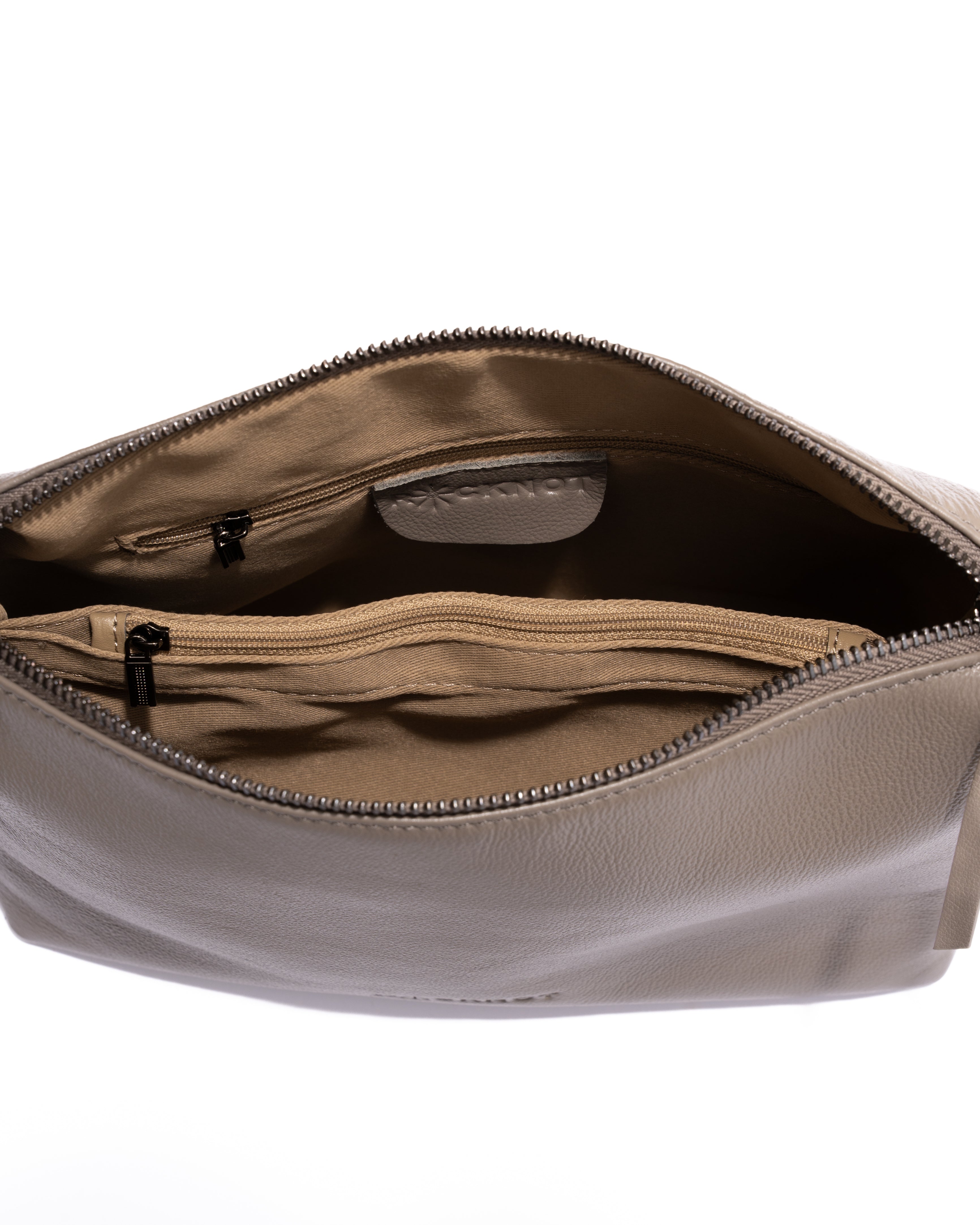 Daniella Large Leather Bag - Grey