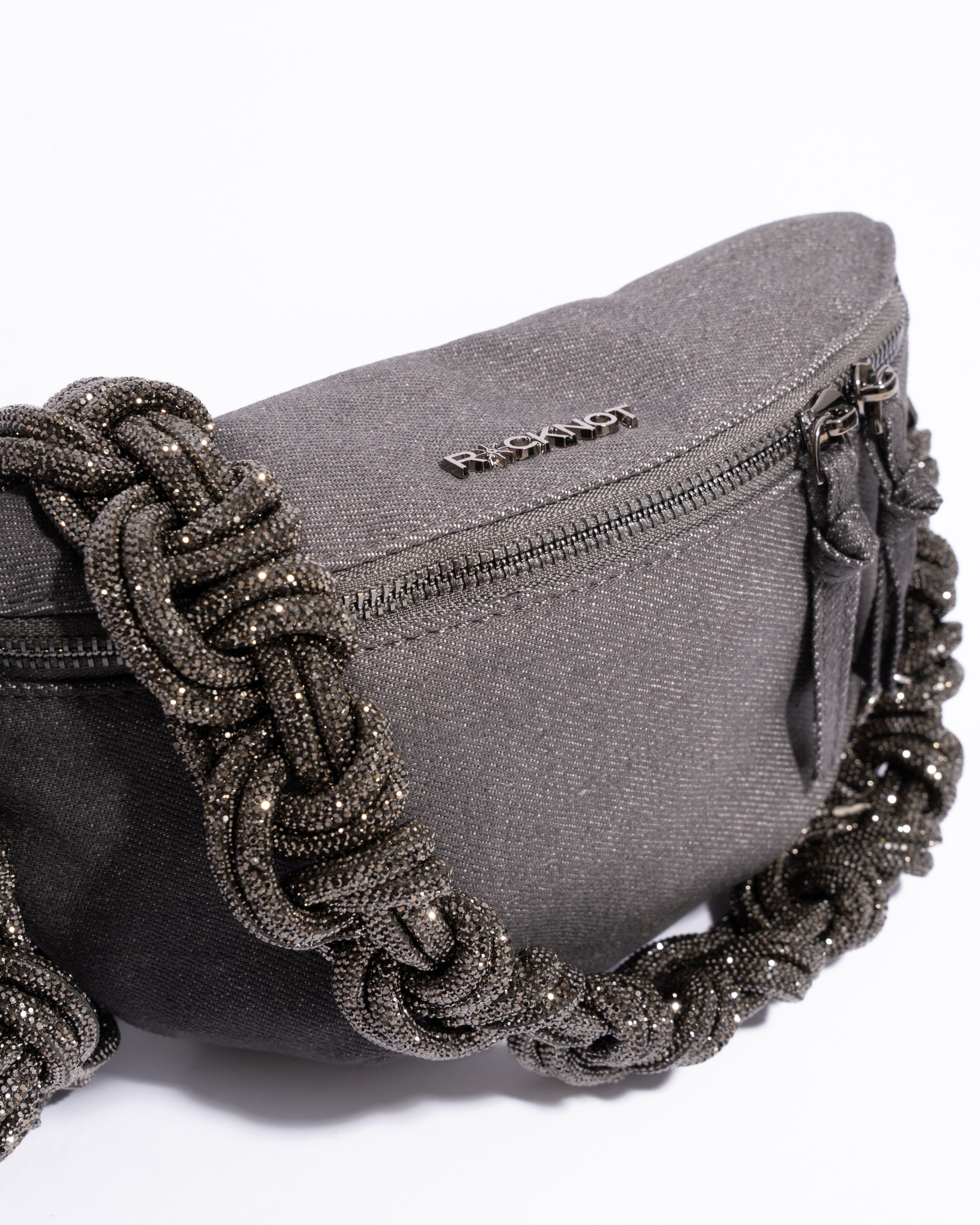 CHARCOAL DENIM BELT BAG + MAGNUM CROWN STRAP - Gunmetal