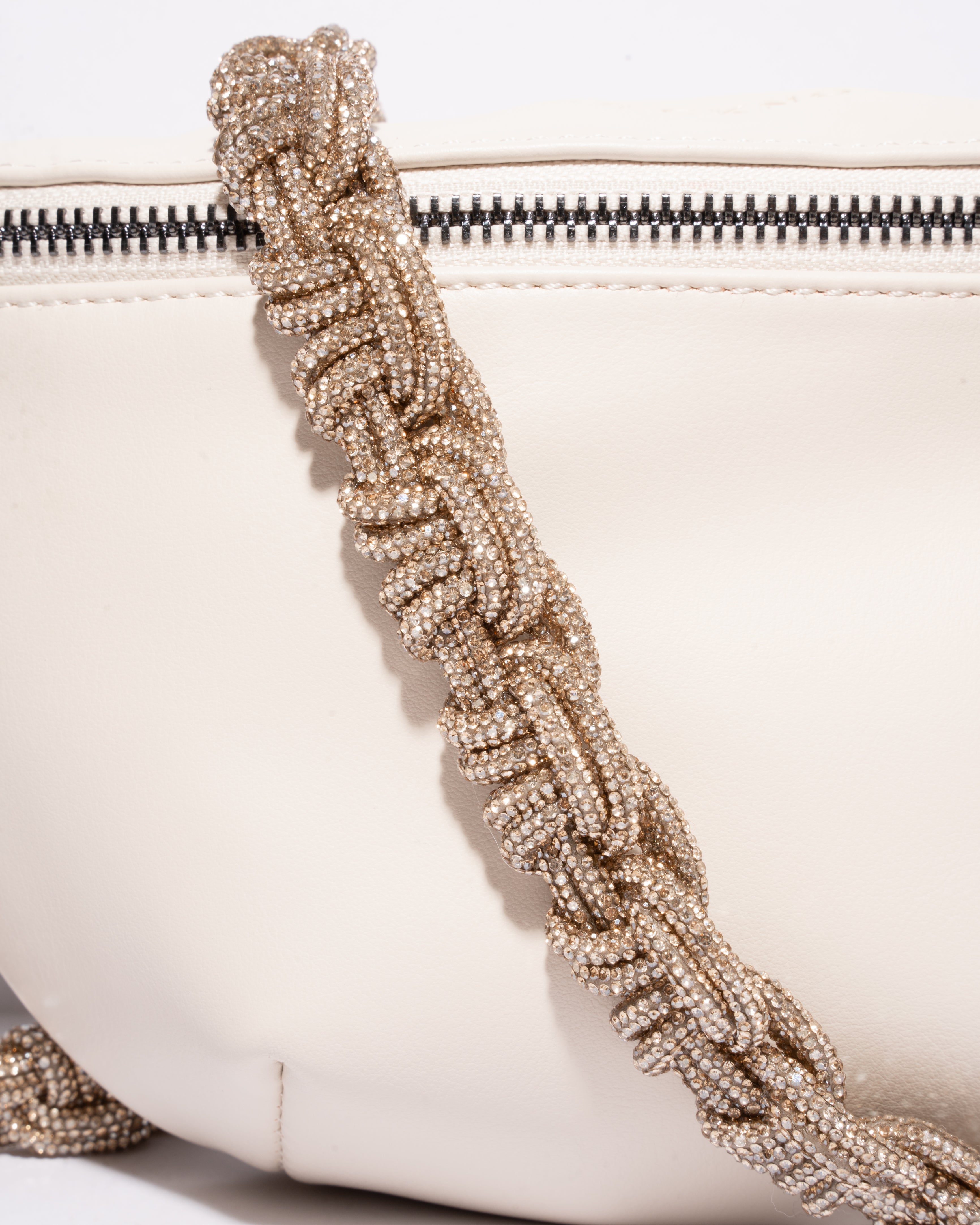 WHITE BELT BAG + PETITE CROWN - Champagne Bubbles