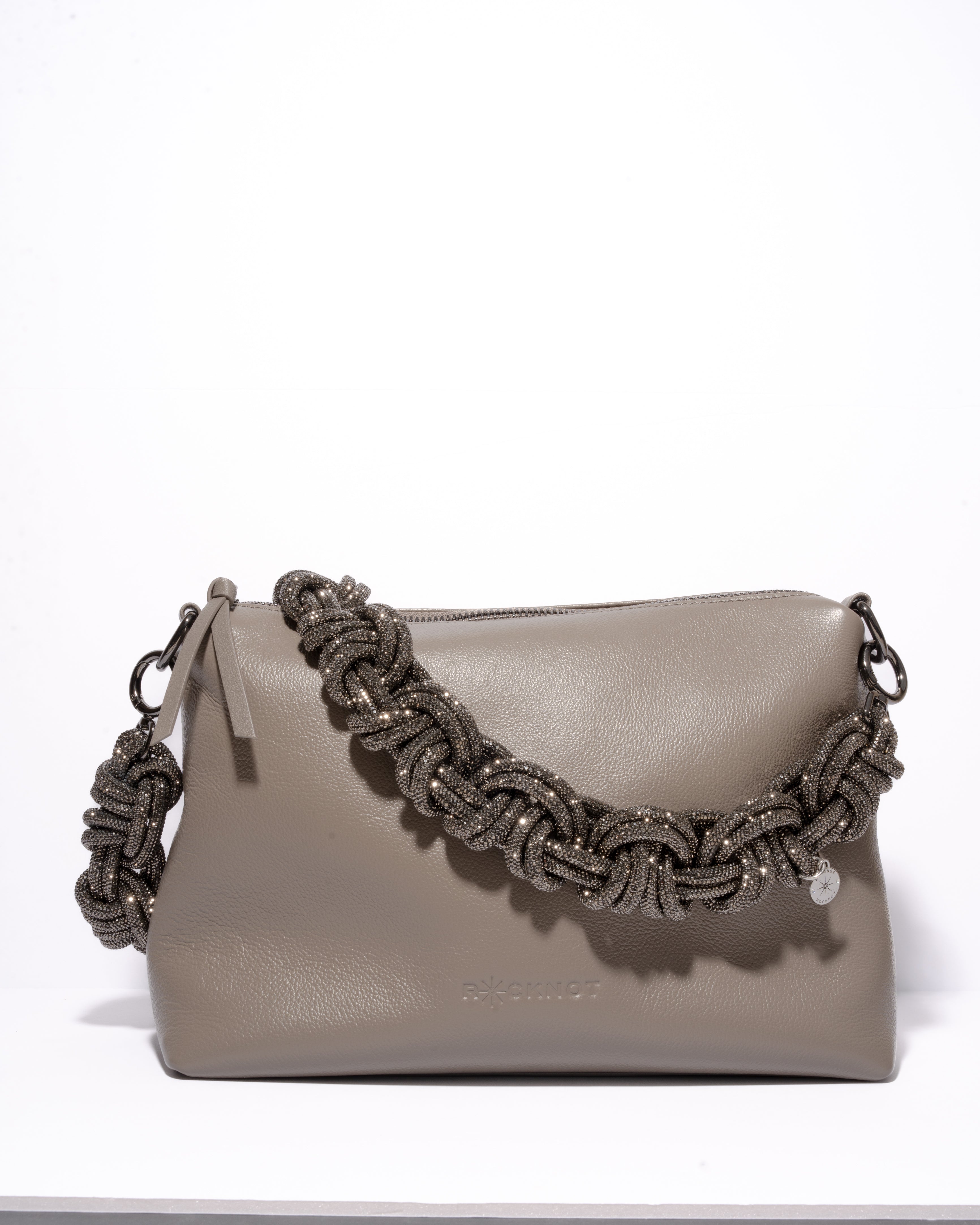 Daniella Large Leather Bag - Grey