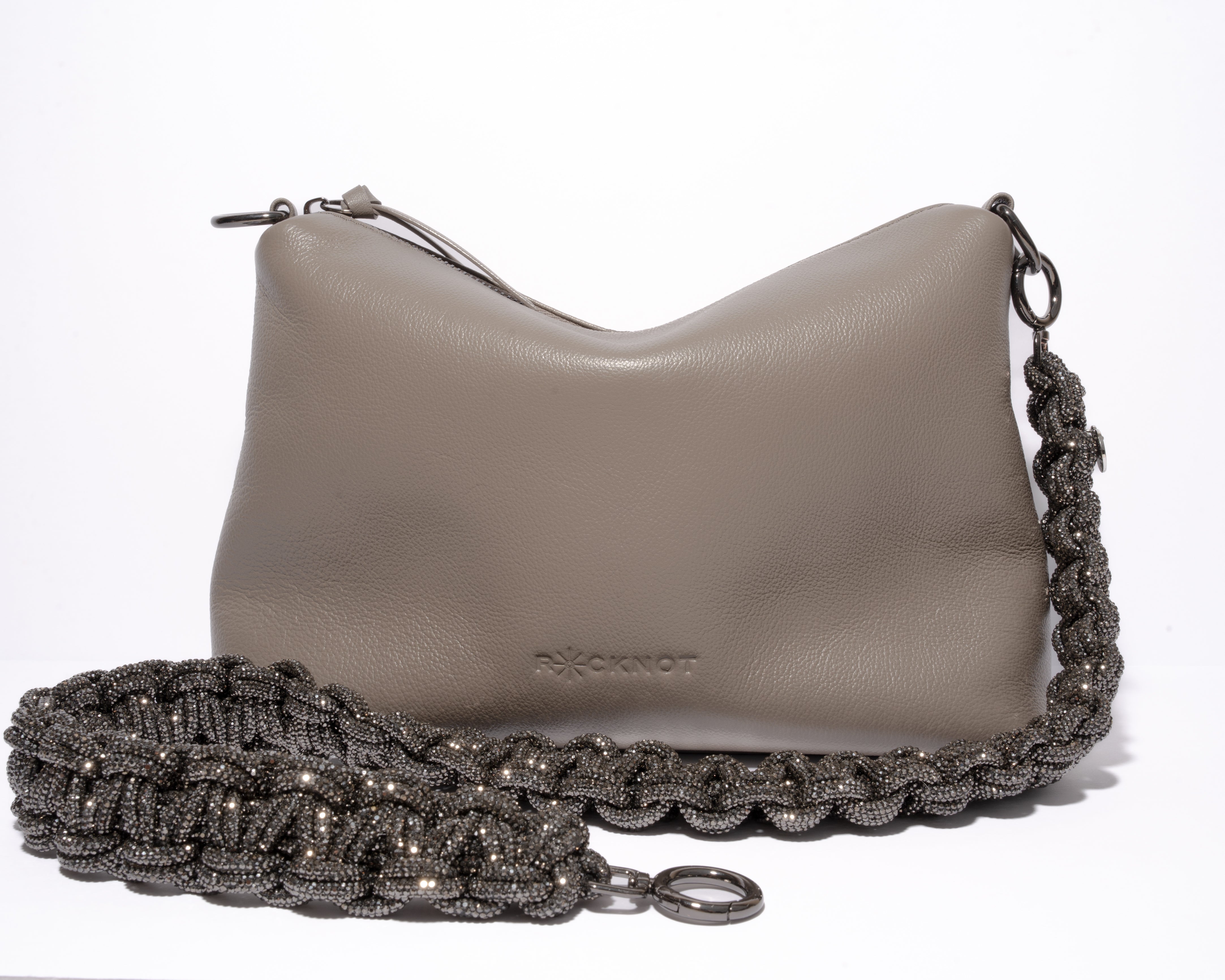 Daniella Large Leather Bag - Grey
