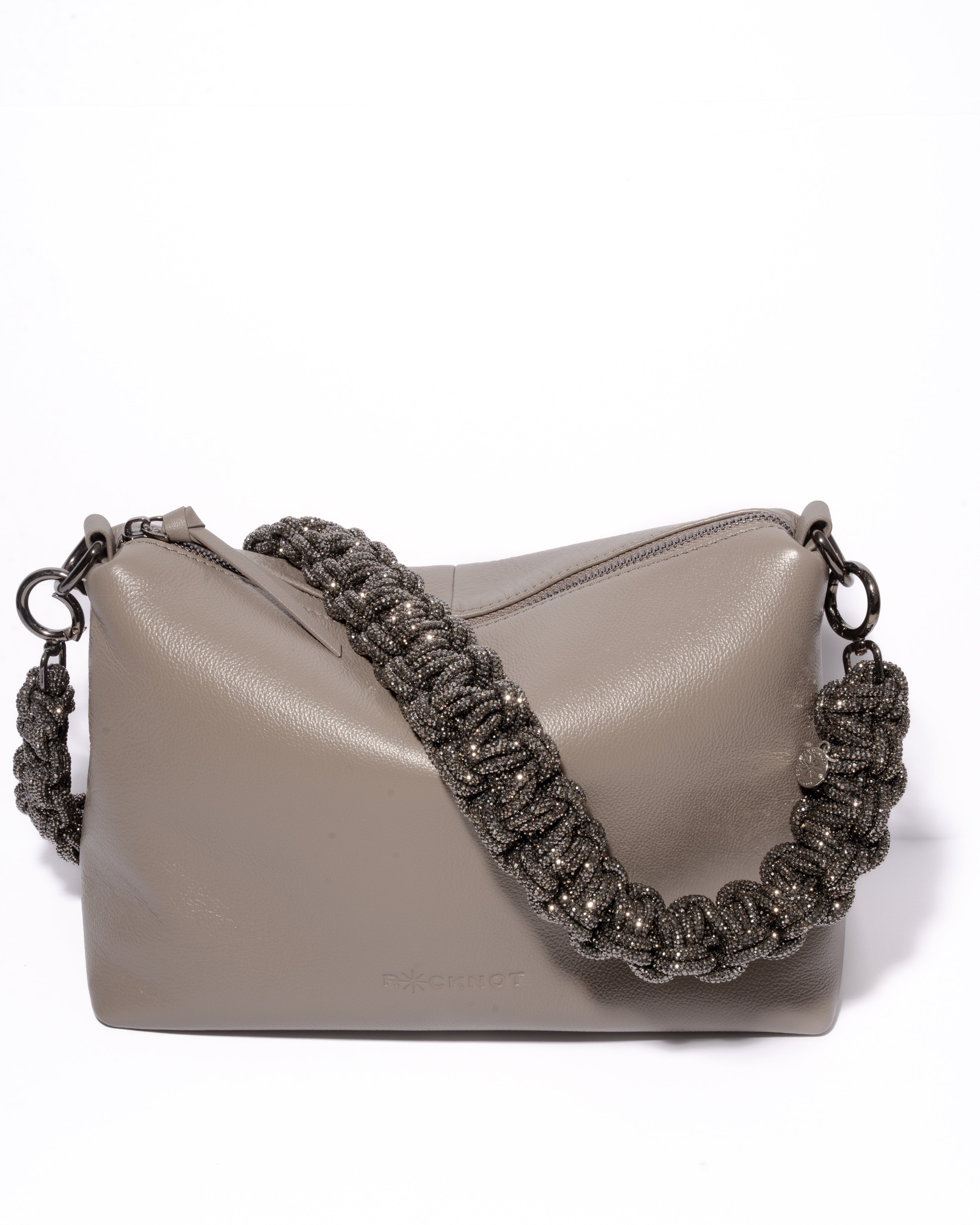 Daniella Large Leather Bag - Grey
