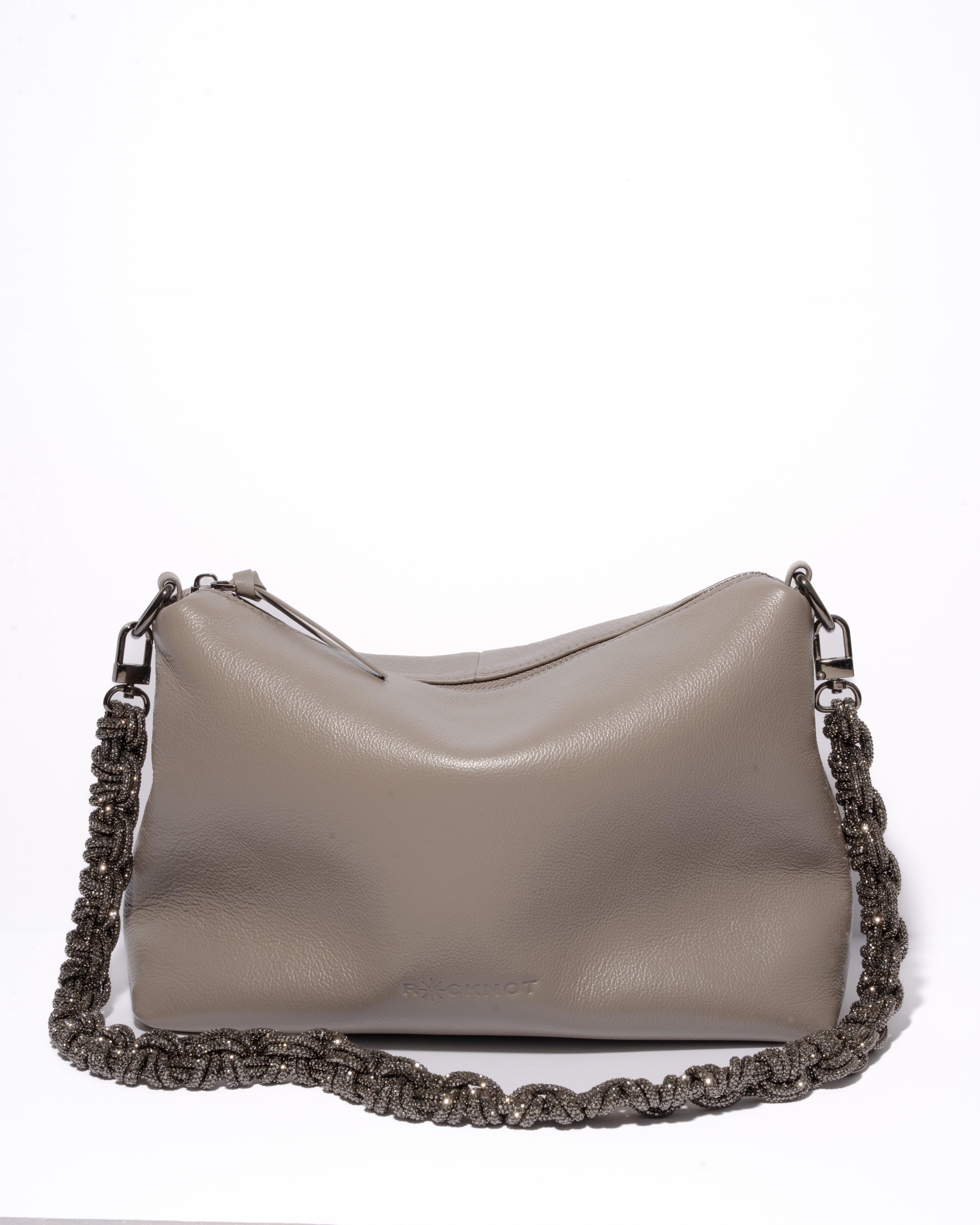 Daniella Large Leather Bag - Grey