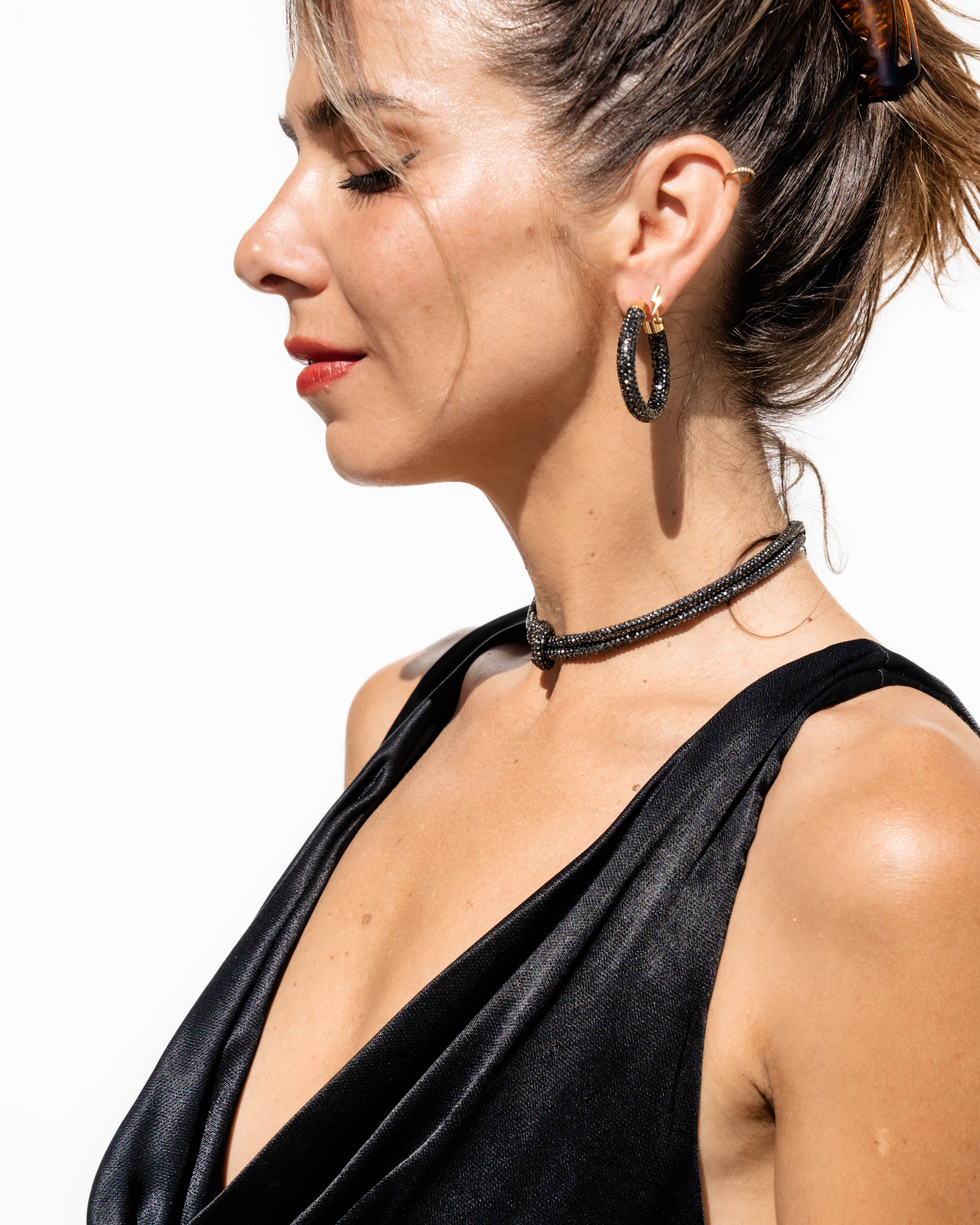 Petite Hoops - Gunmetal