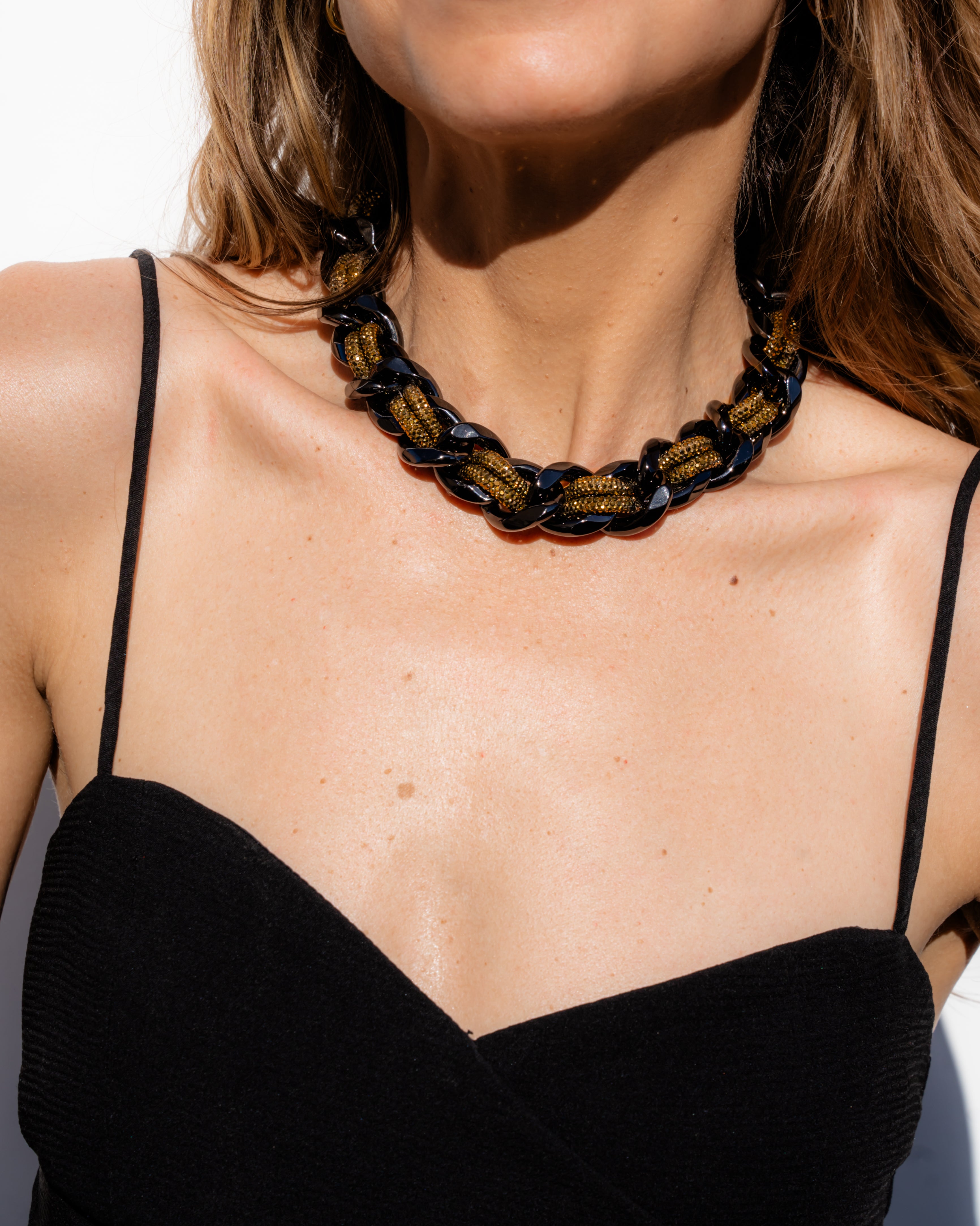 LINK STRAP / NECKLACE - Magnum Gunmetal / Antique Gold