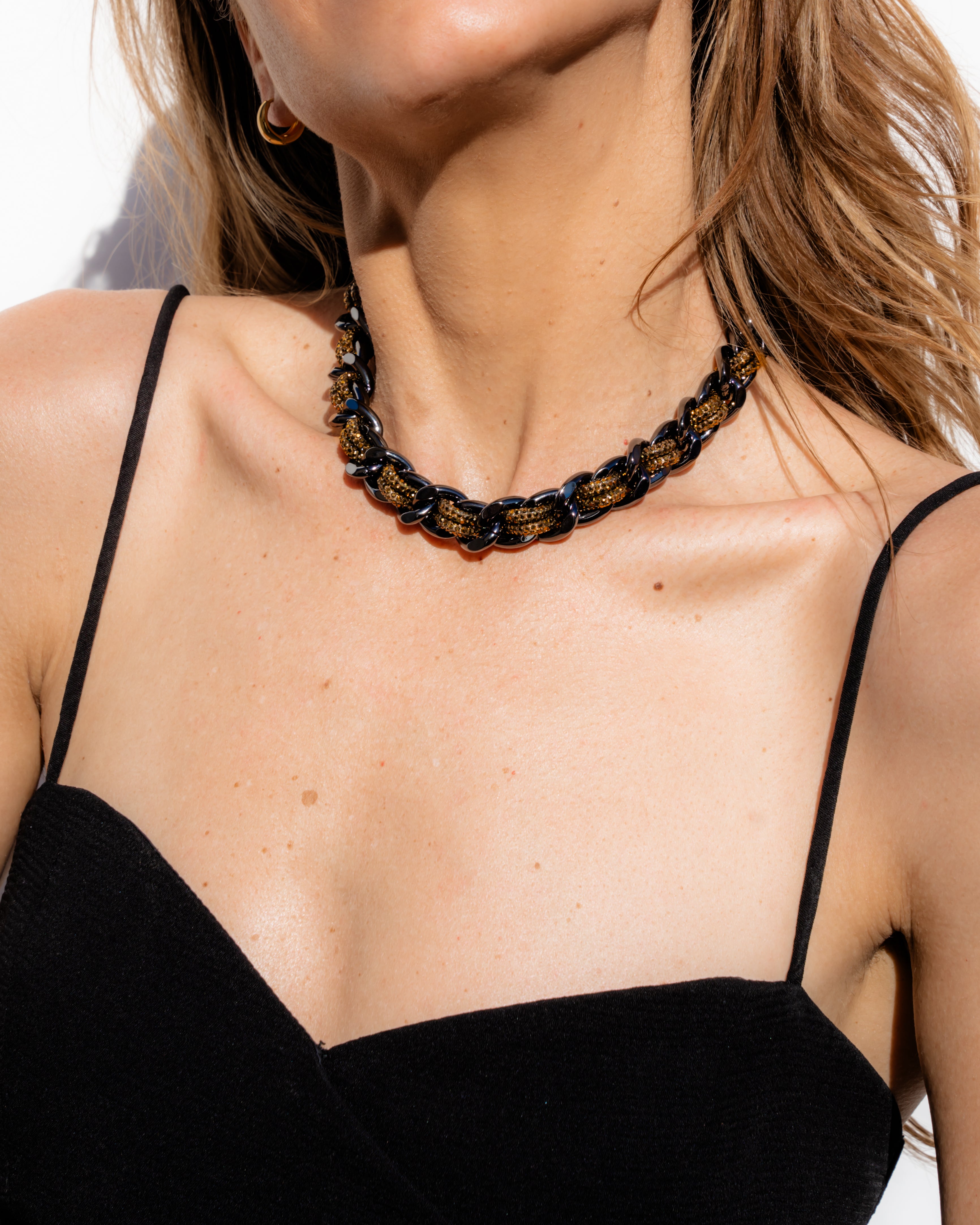 LINK STRAP / NECKLACE - Petite Gunmetal / Antique Gold