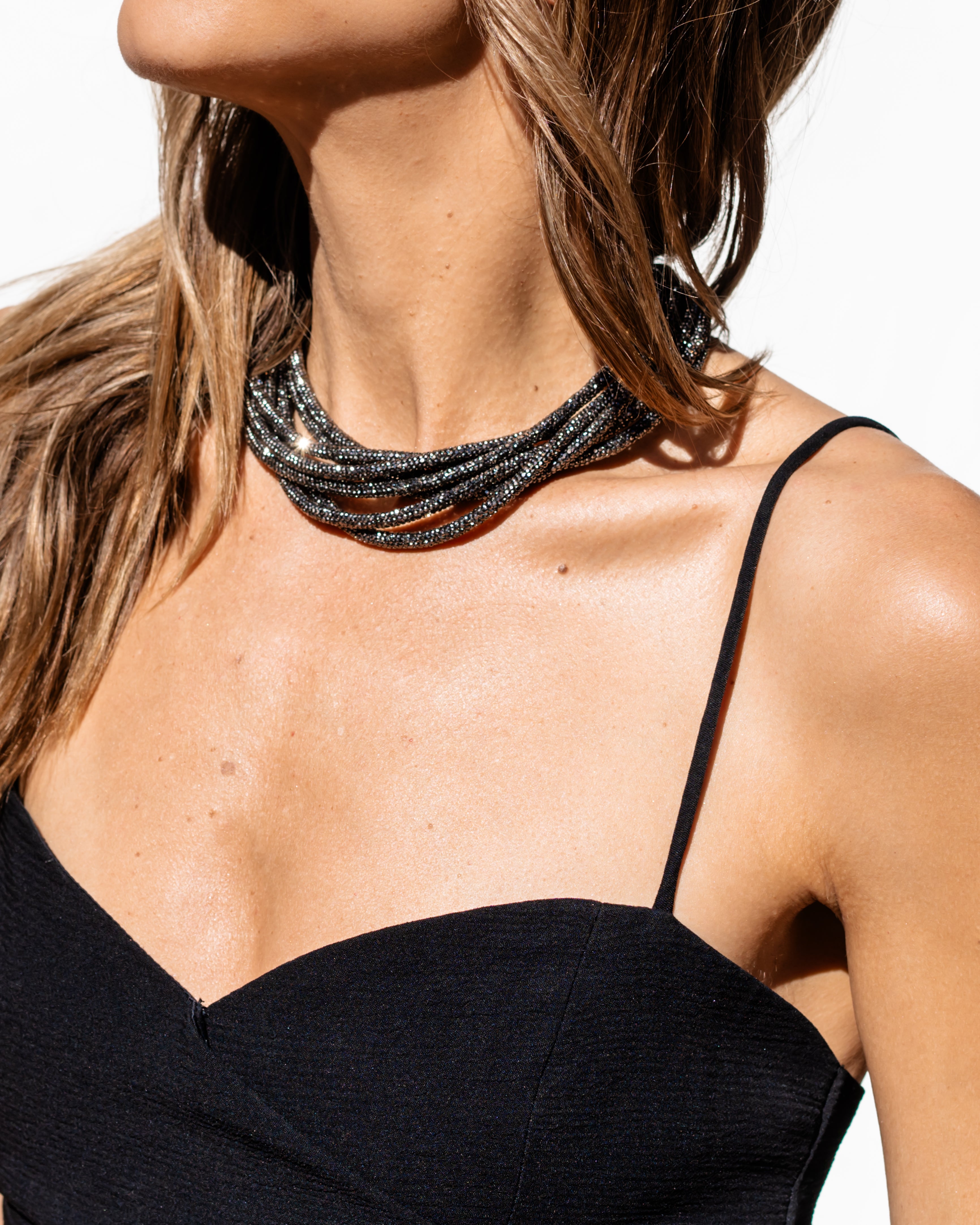 4 in 1 Multi Strand Necklace - Gunmetal