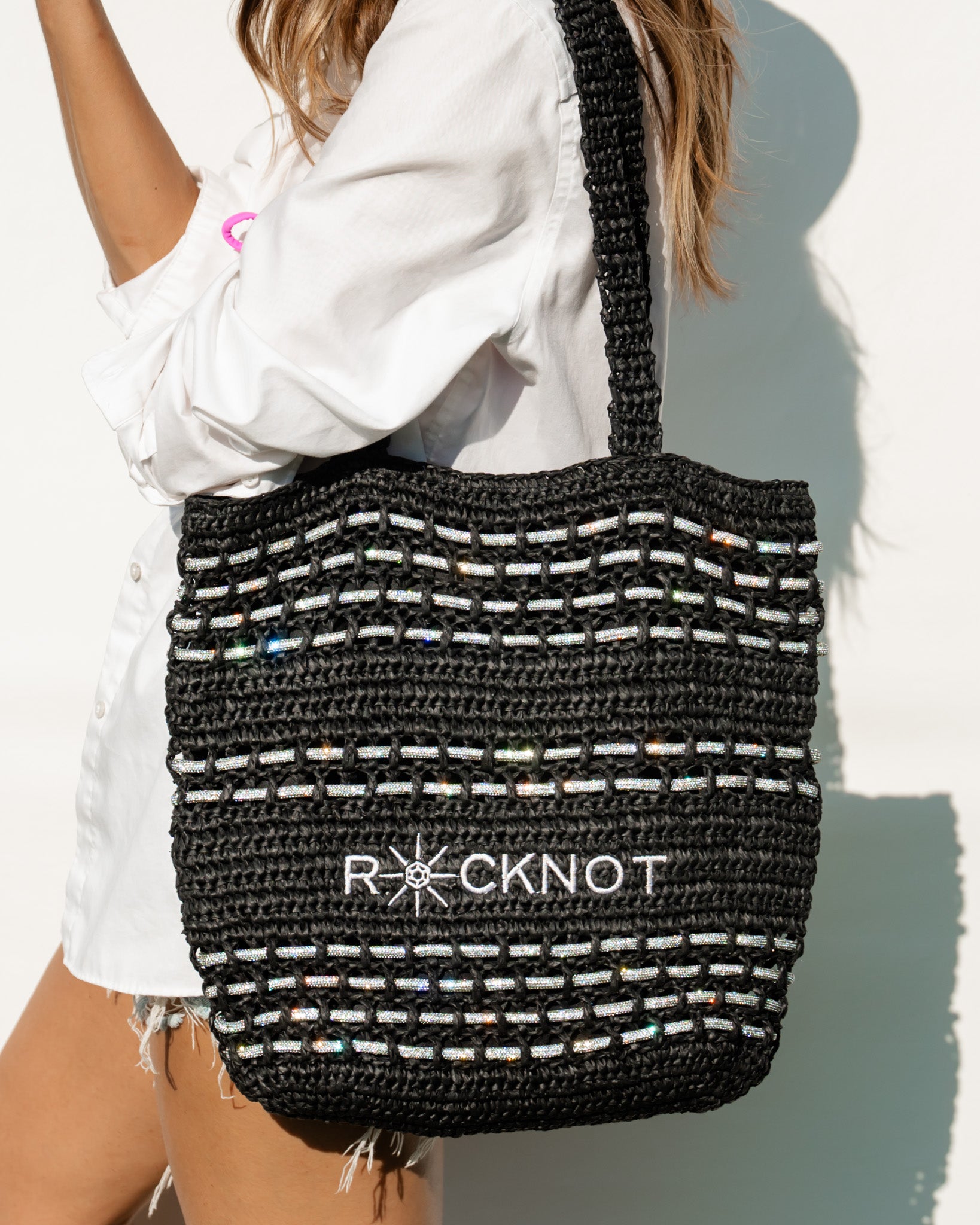 Zuma Straw Tote - Black