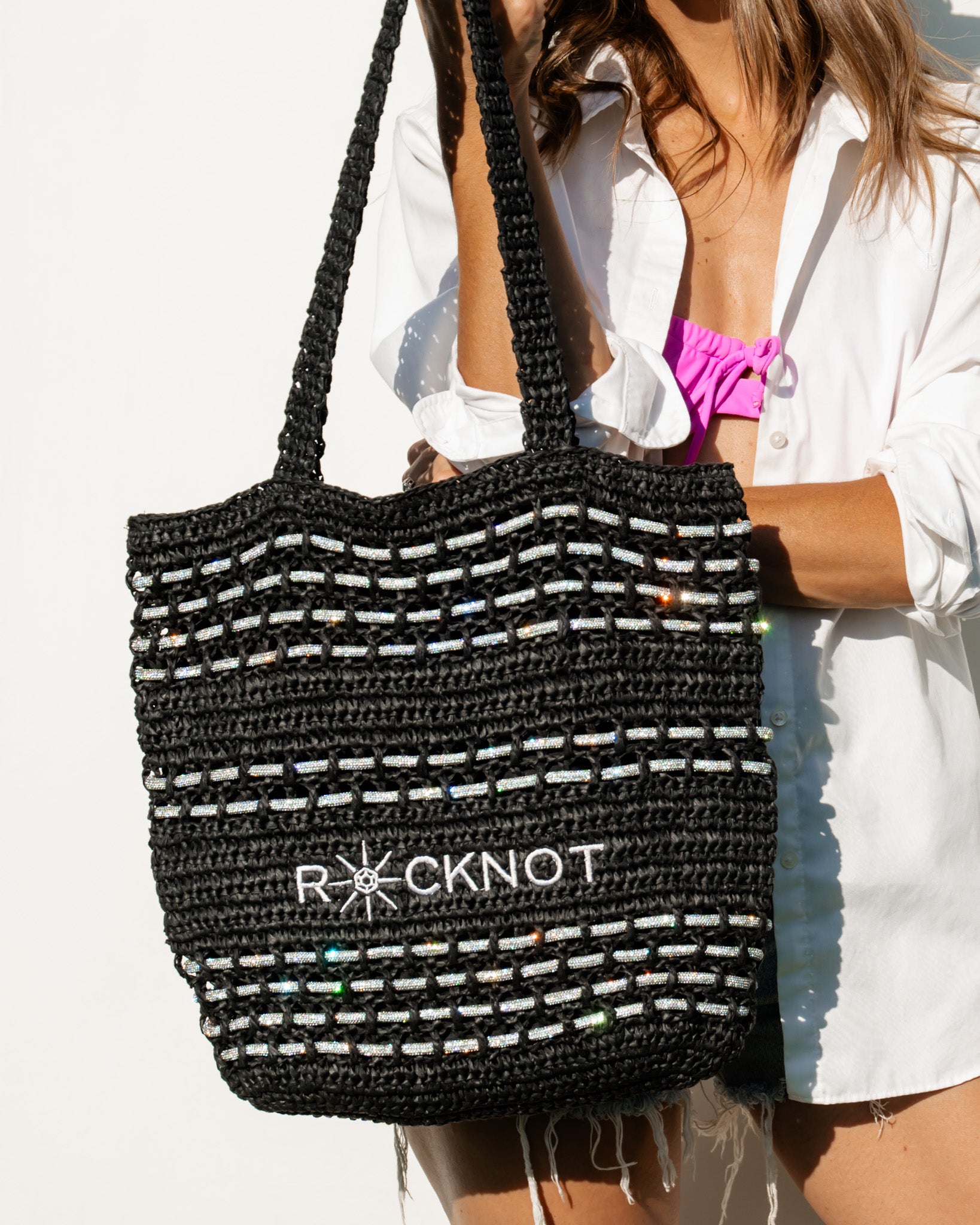 Zuma Straw Tote - Black