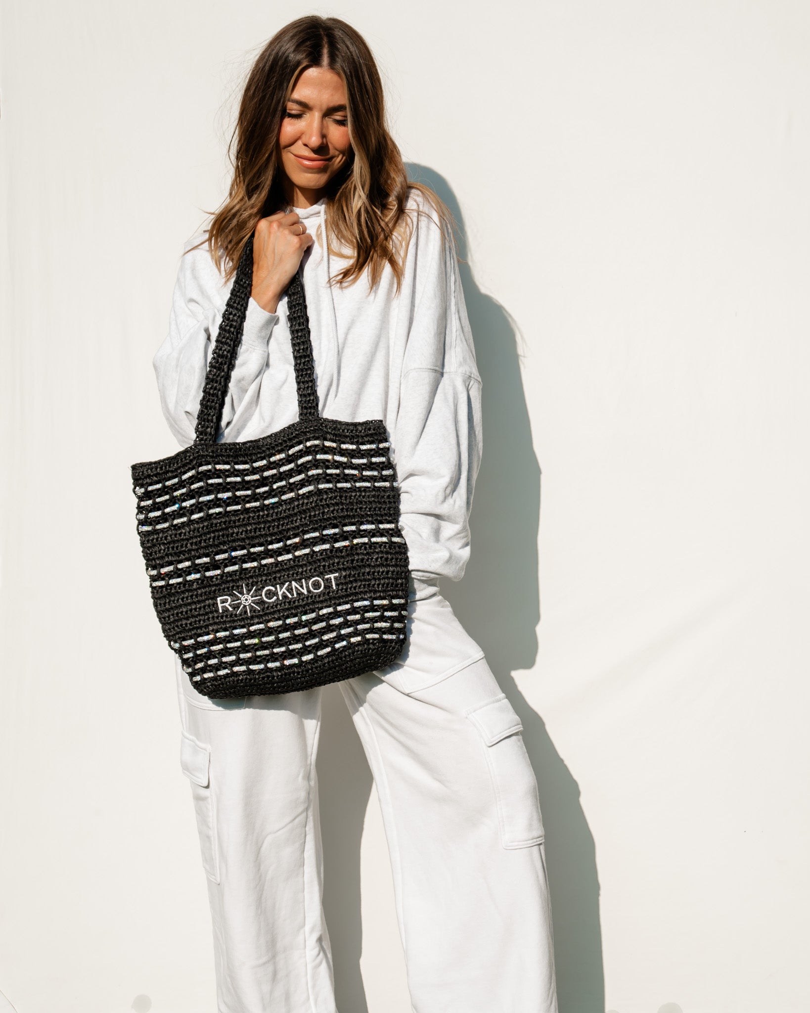 Zuma Straw Tote - Black