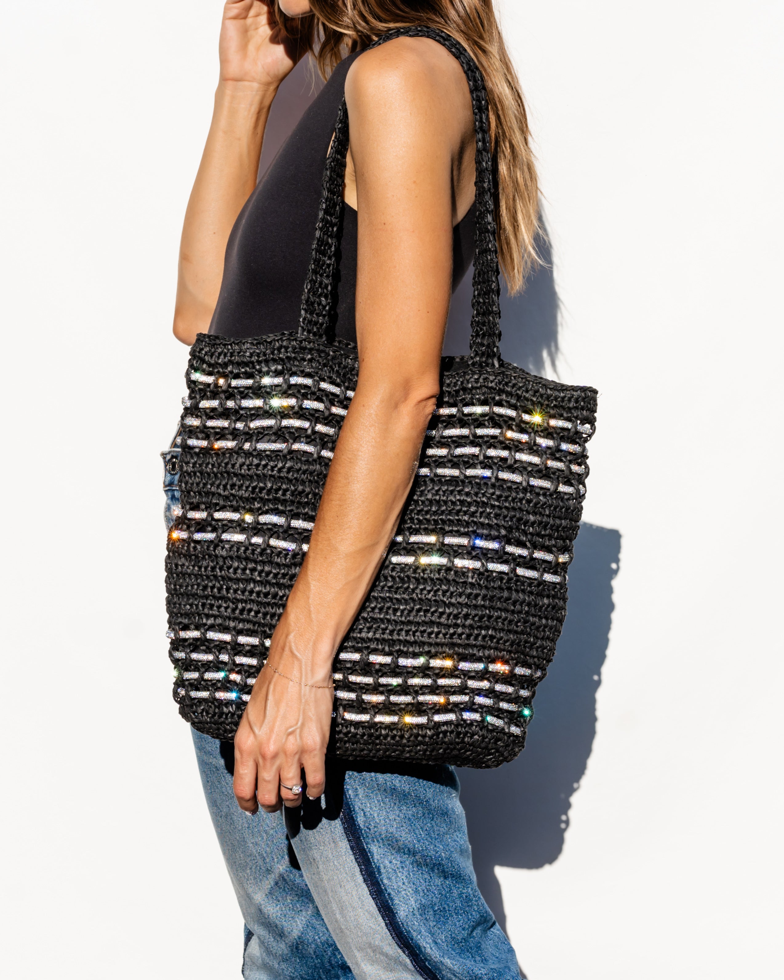 Zuma Straw Tote - Black