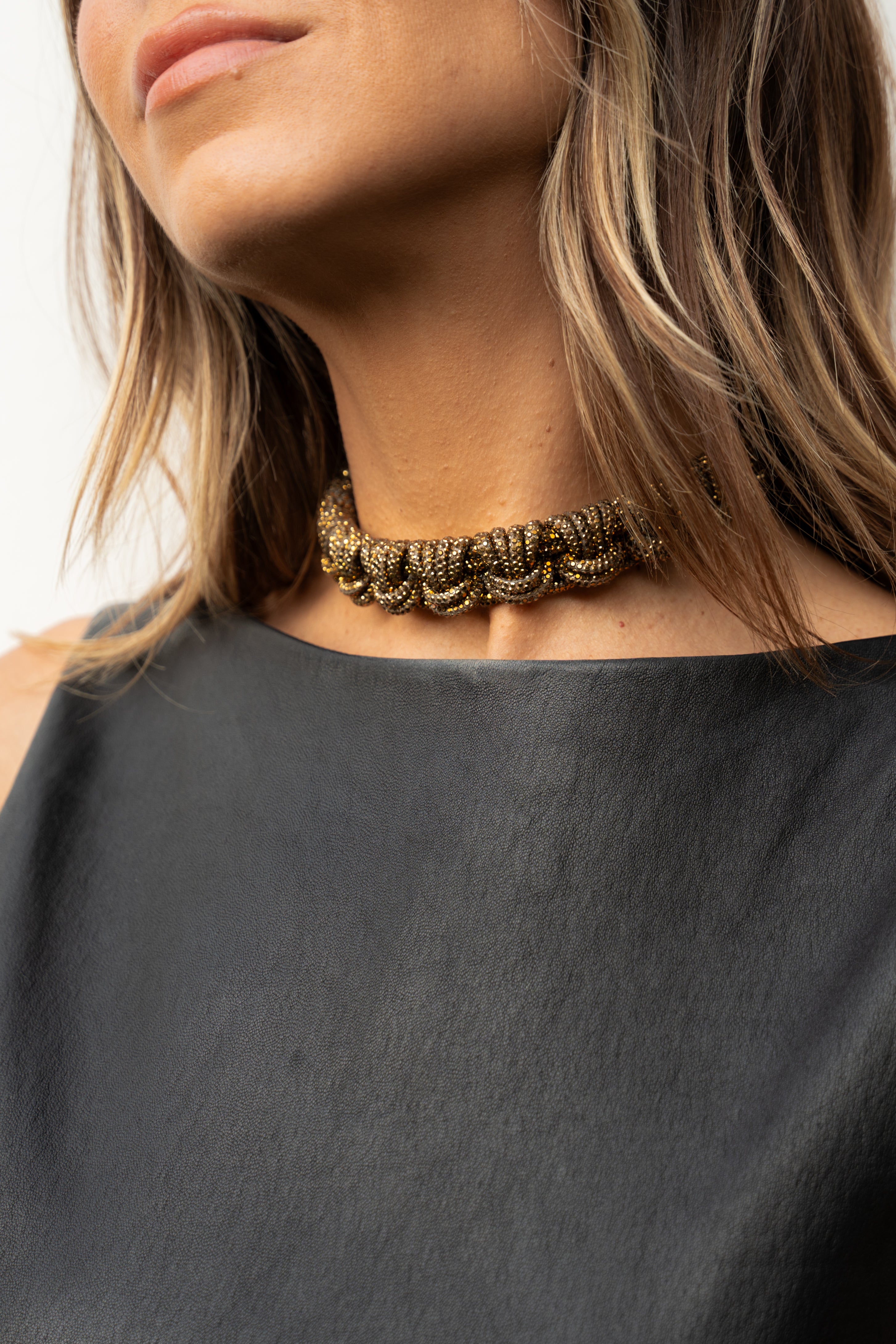 Crown Choker - Antique Gold