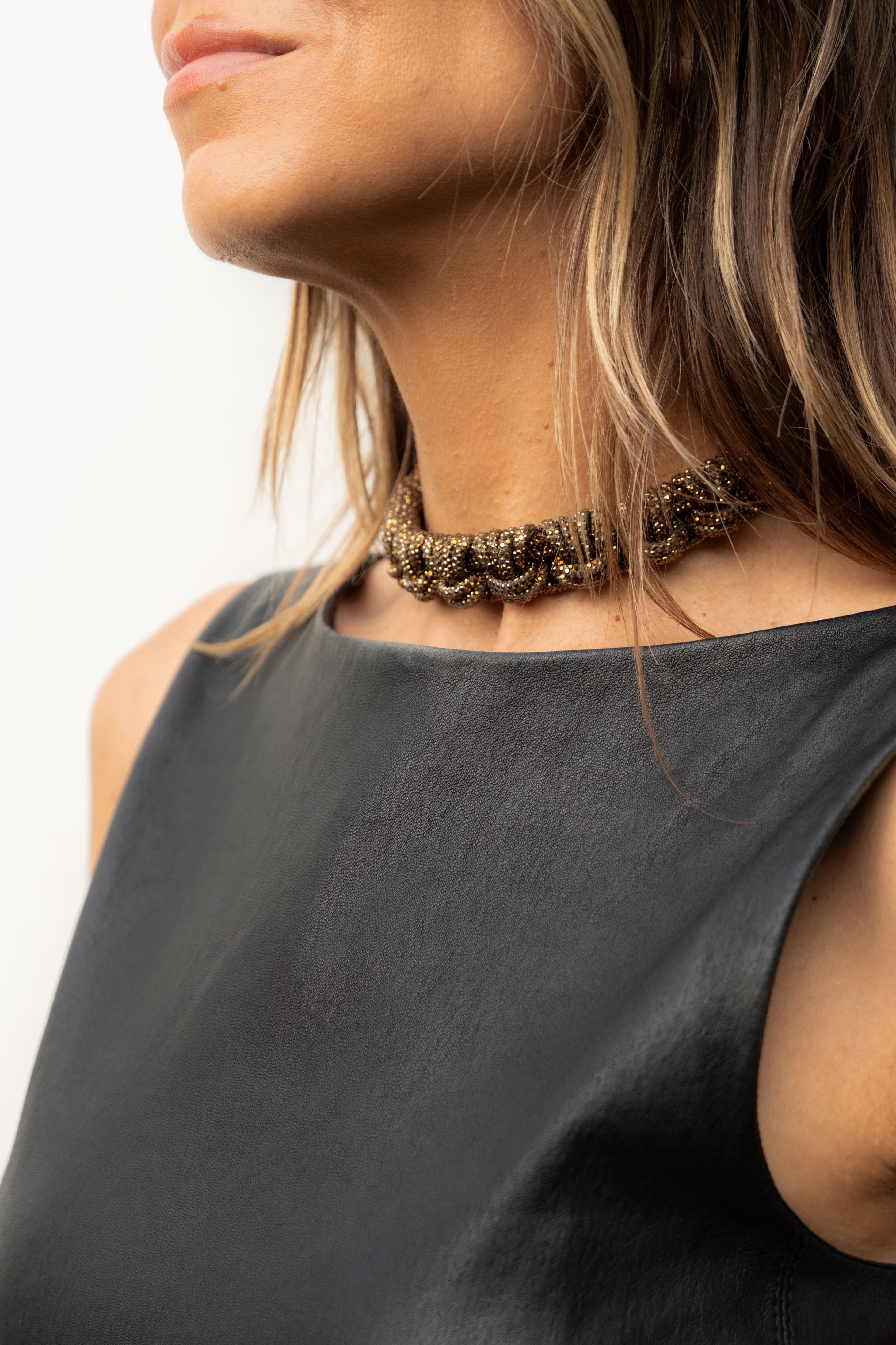 Crown Choker - Antique Gold