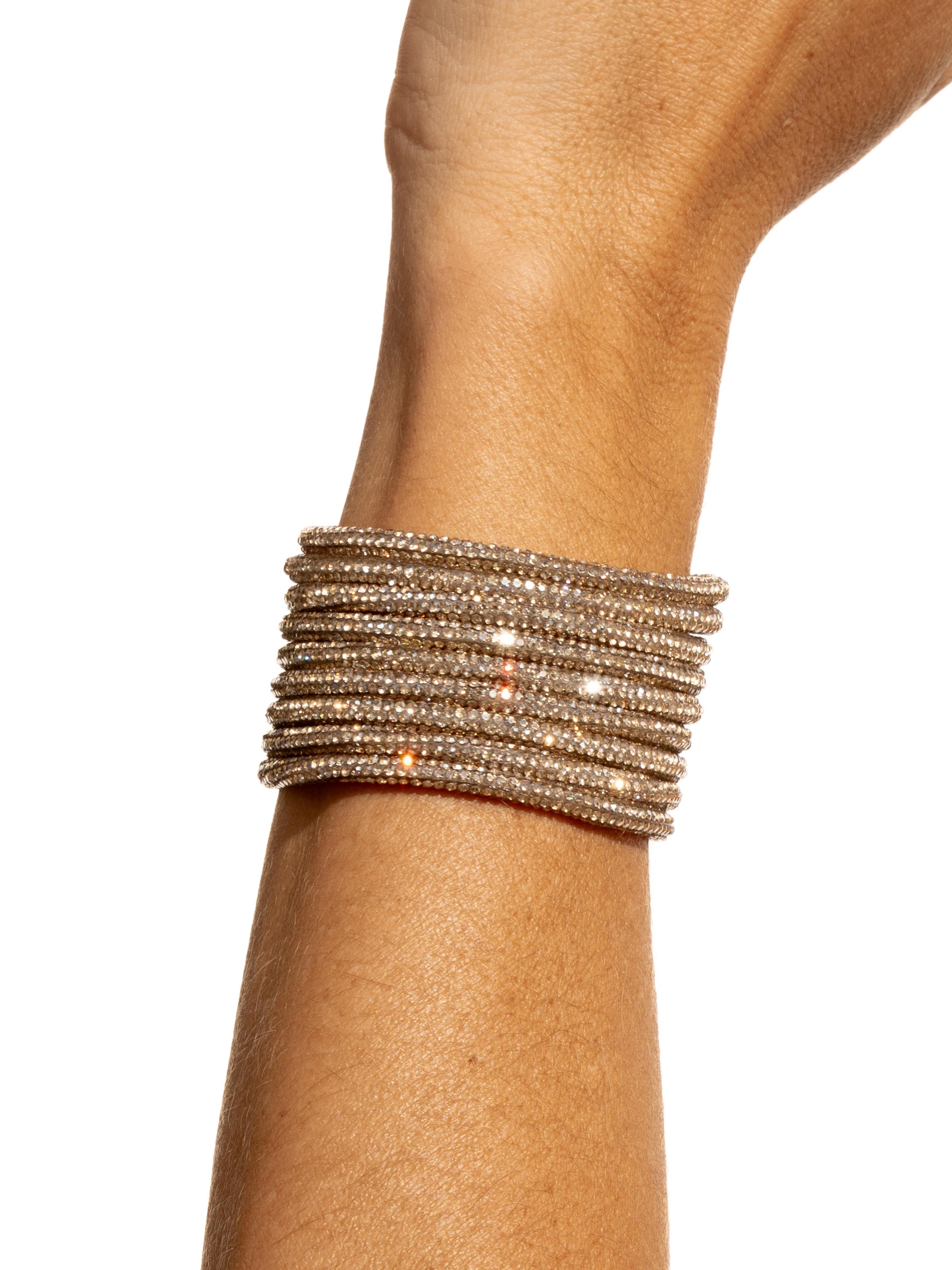 Multi Strand Cuff Bracelet - Champagne Bubbles