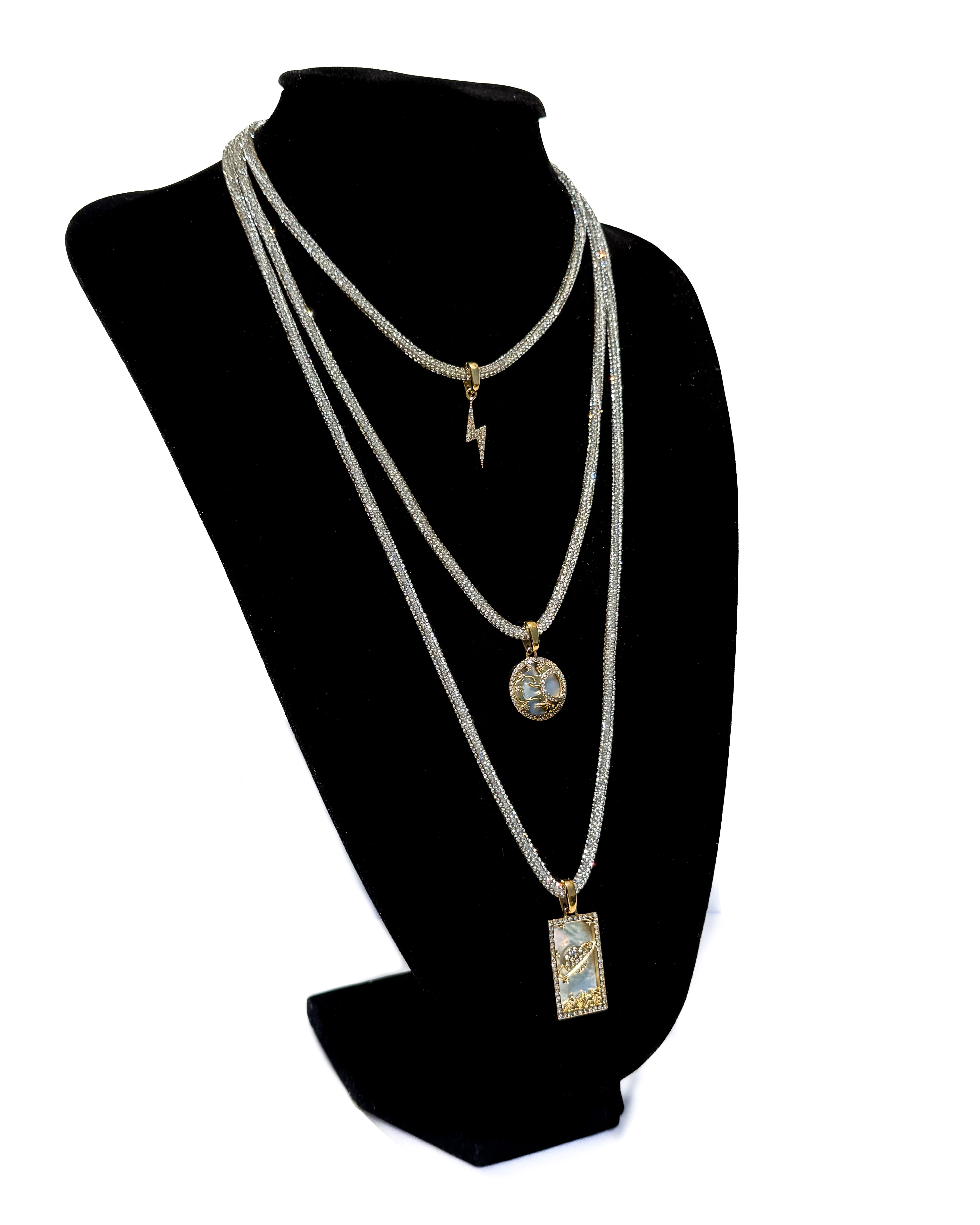 Celestial Trio Necklace Set - Interchangeable Charm Clasps