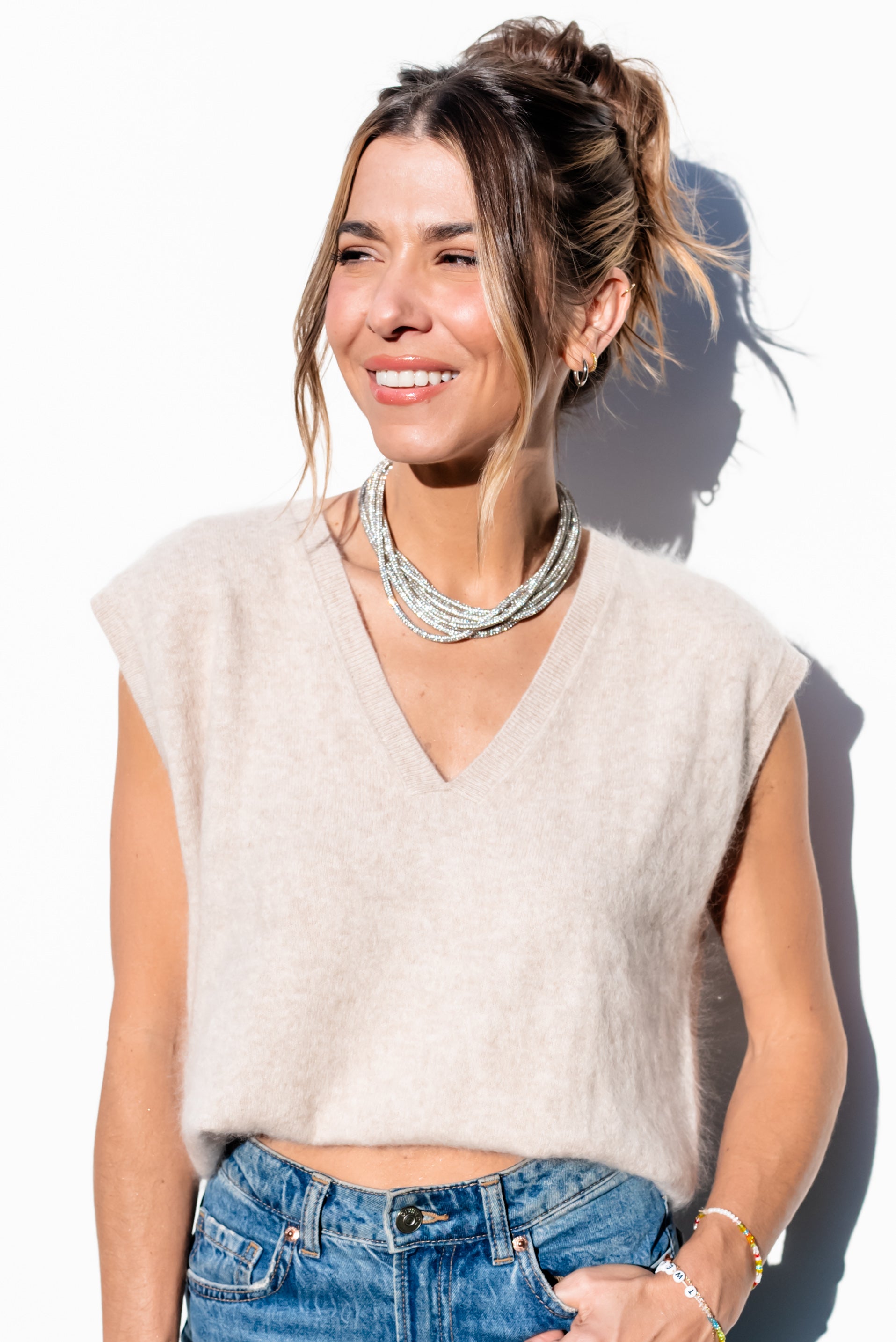 4 in 1 Multi Strand Necklace - Crystal