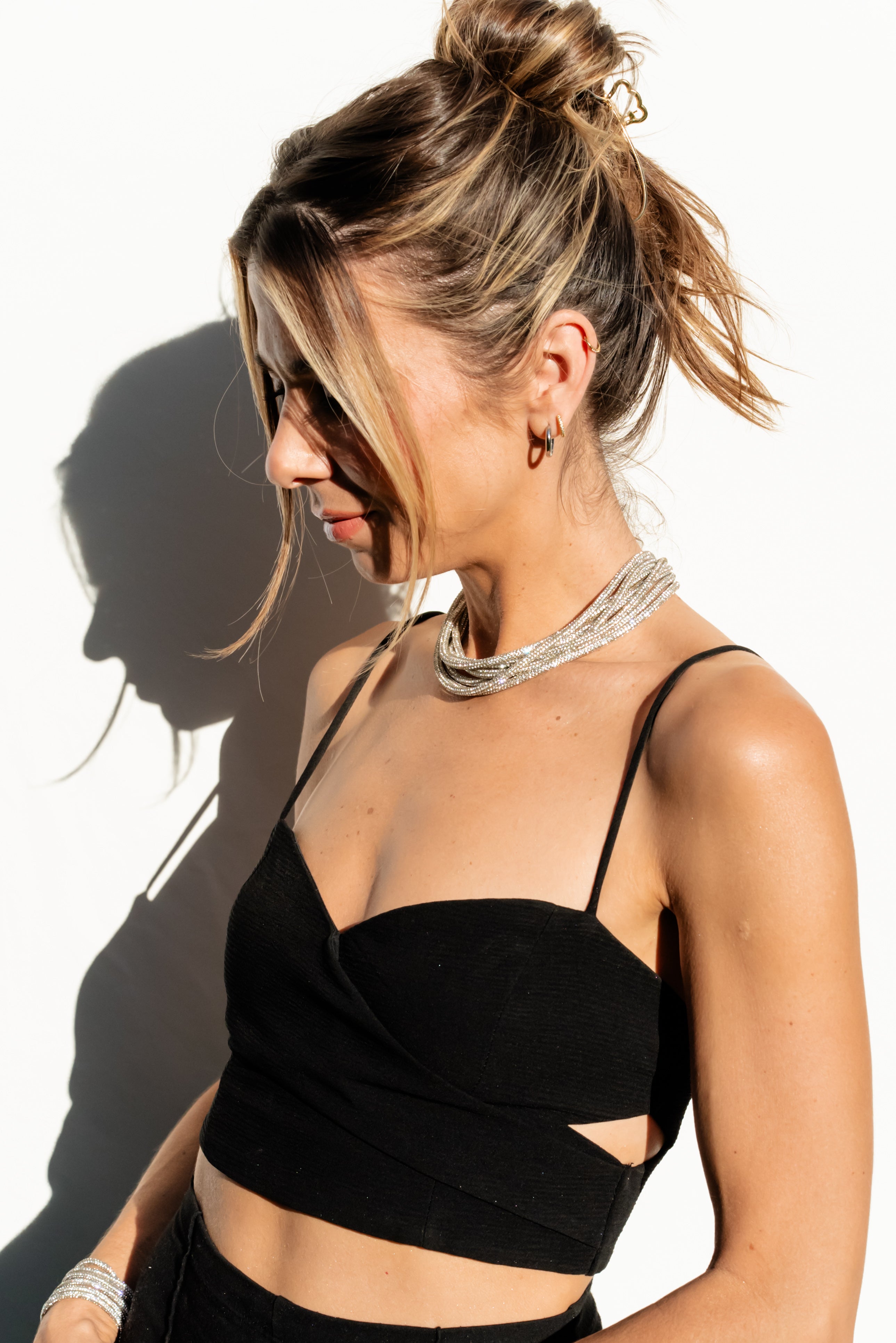 4 in 1 Multi Strand Necklace - Crystal