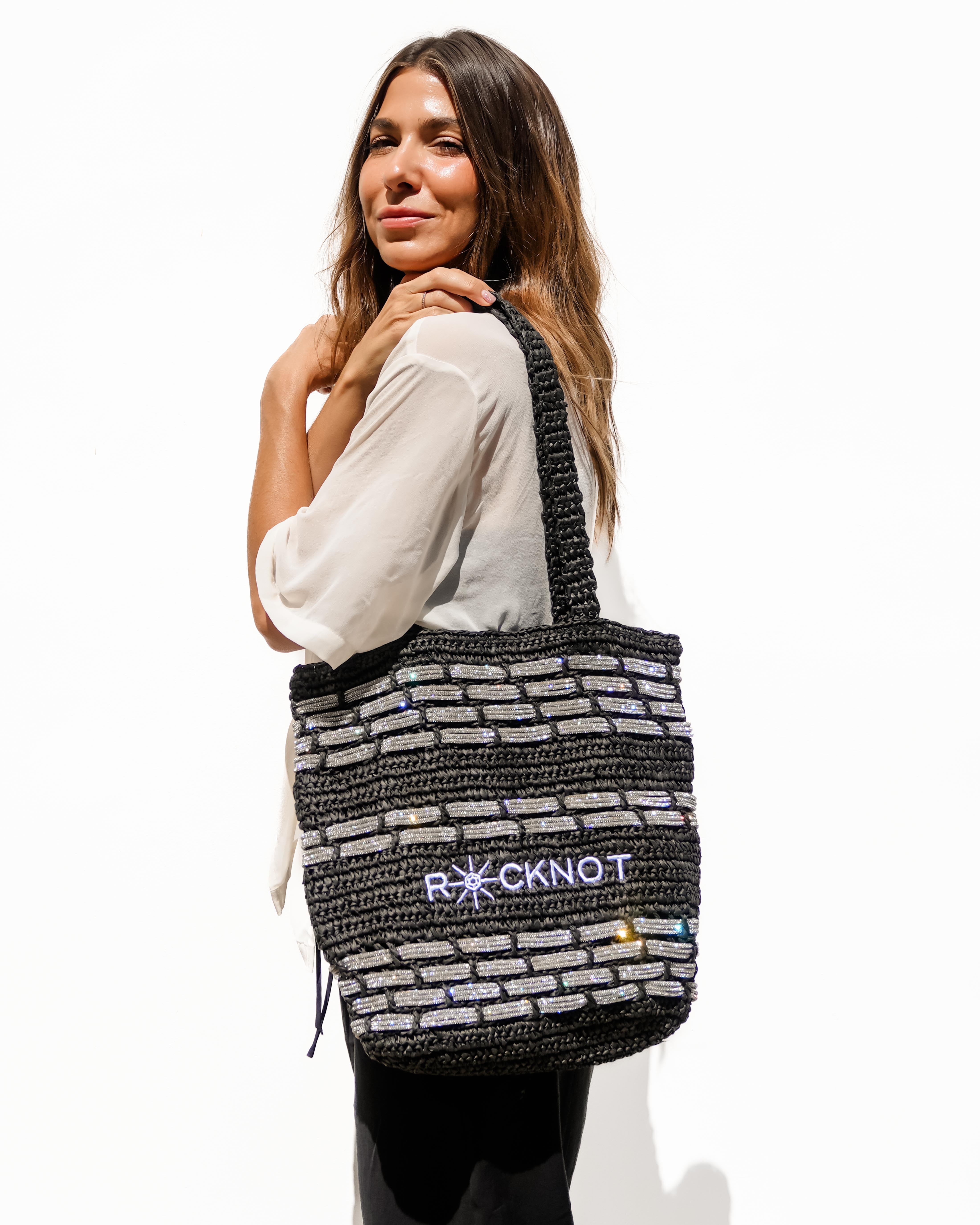 Zuma Straw Tote - Black
