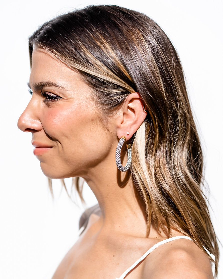 Petite Hoops - Crystal