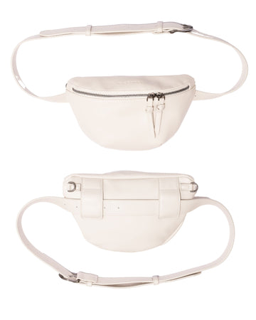 WHITE BELT BAG + CHAIN STRAP - Champagne Bubbles