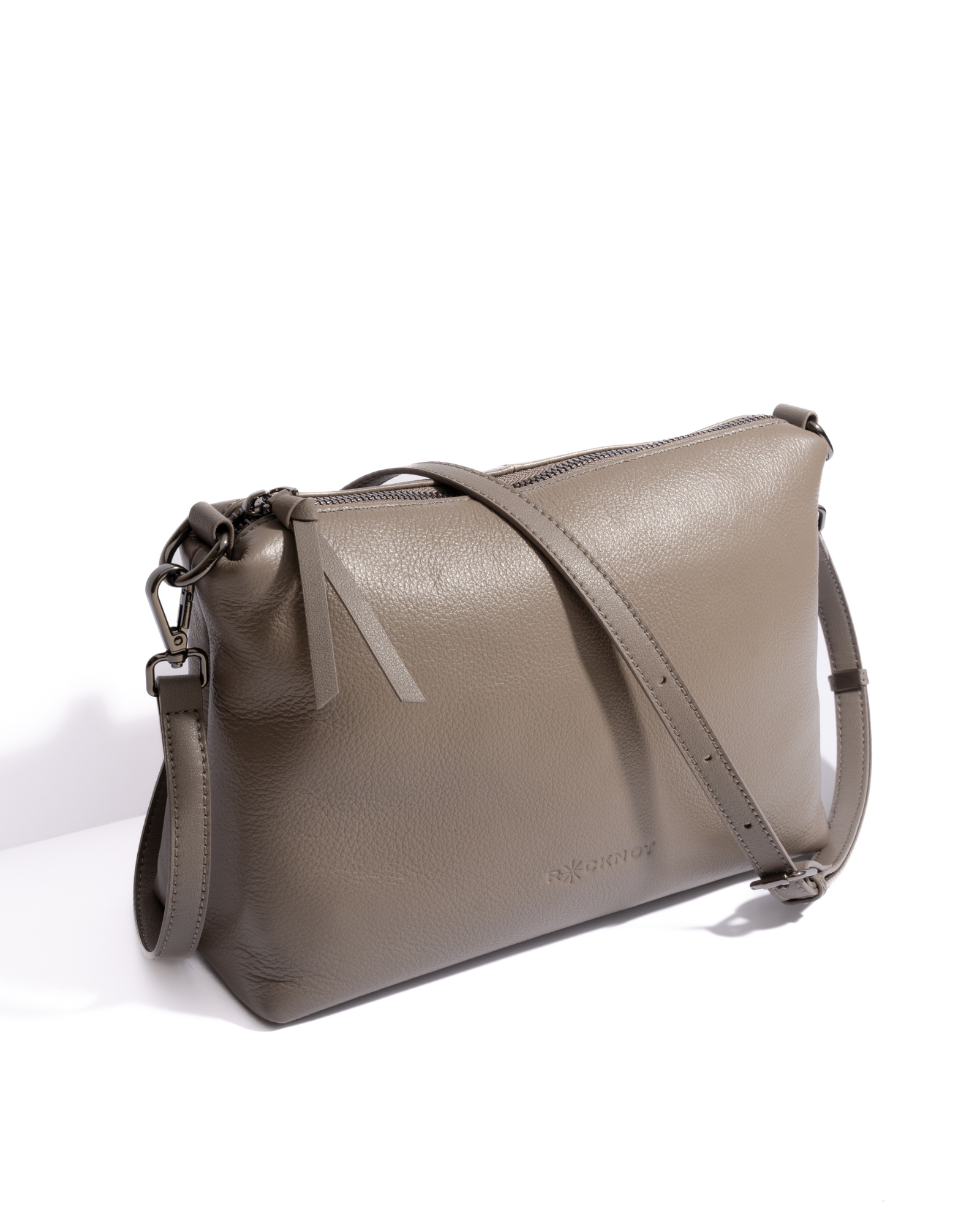 Daniella Large Leather Bag - Grey
