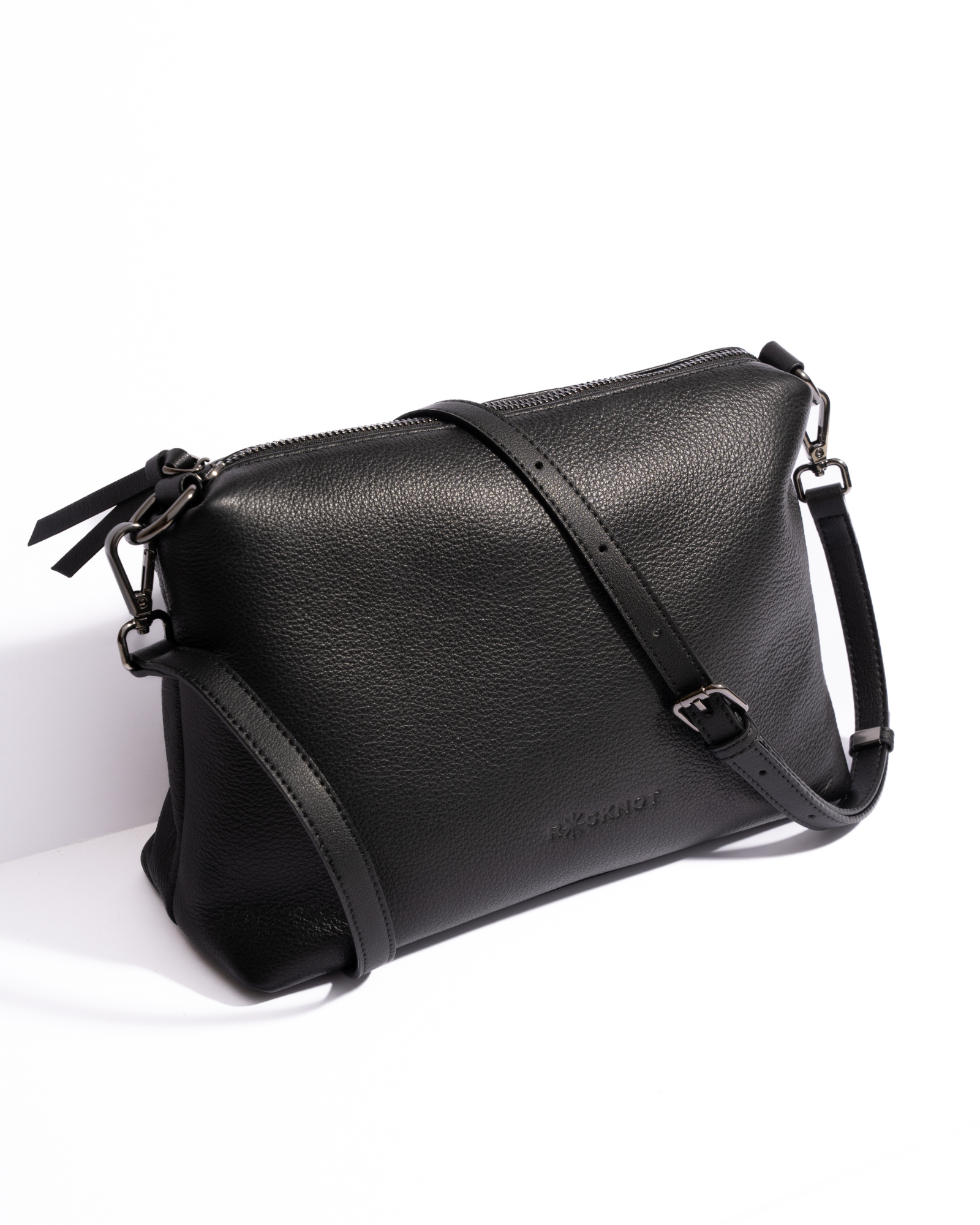 Daniella Large Leather Bag - Black