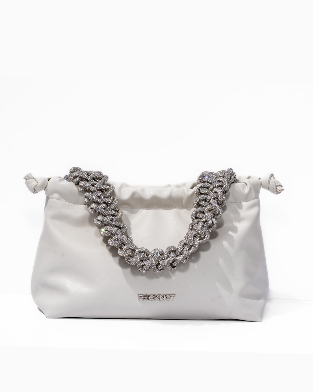 FIA Drawstring Bag - Off White Vegan Leather