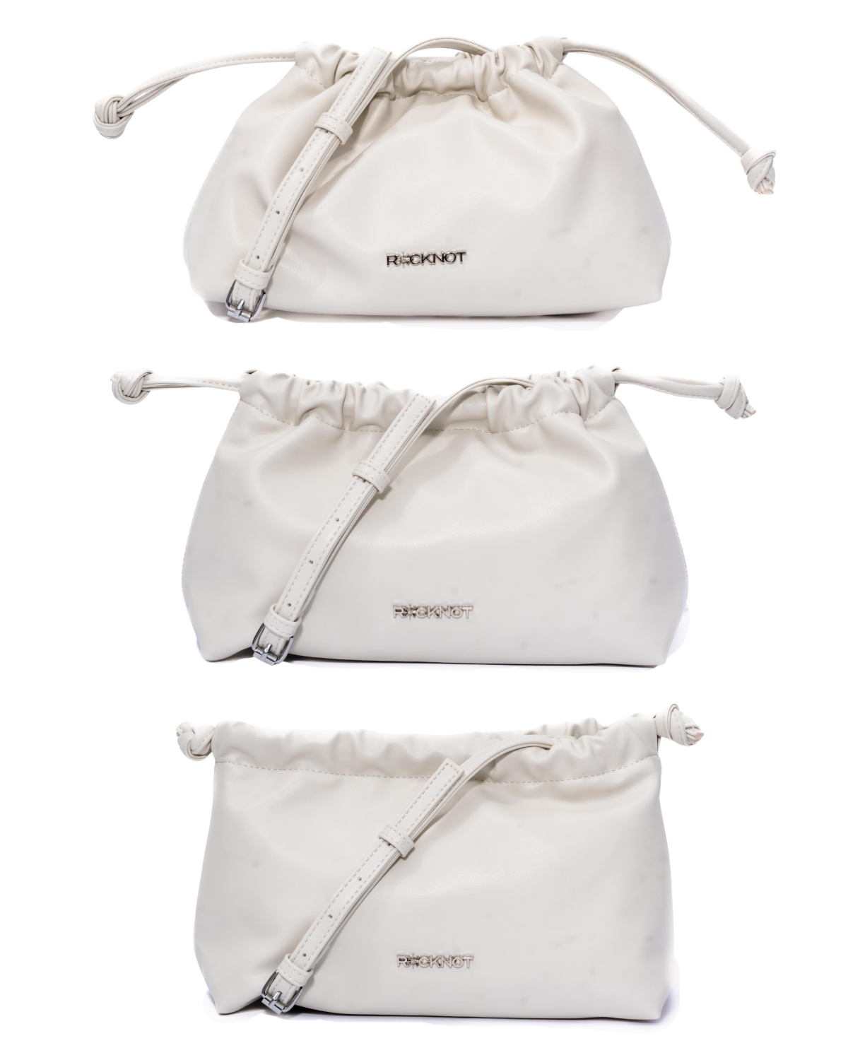 FIA Drawstring Bag - Off White Vegan Leather