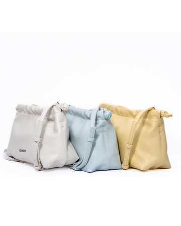 FIA Drawstring Bag - Off White Vegan Leather