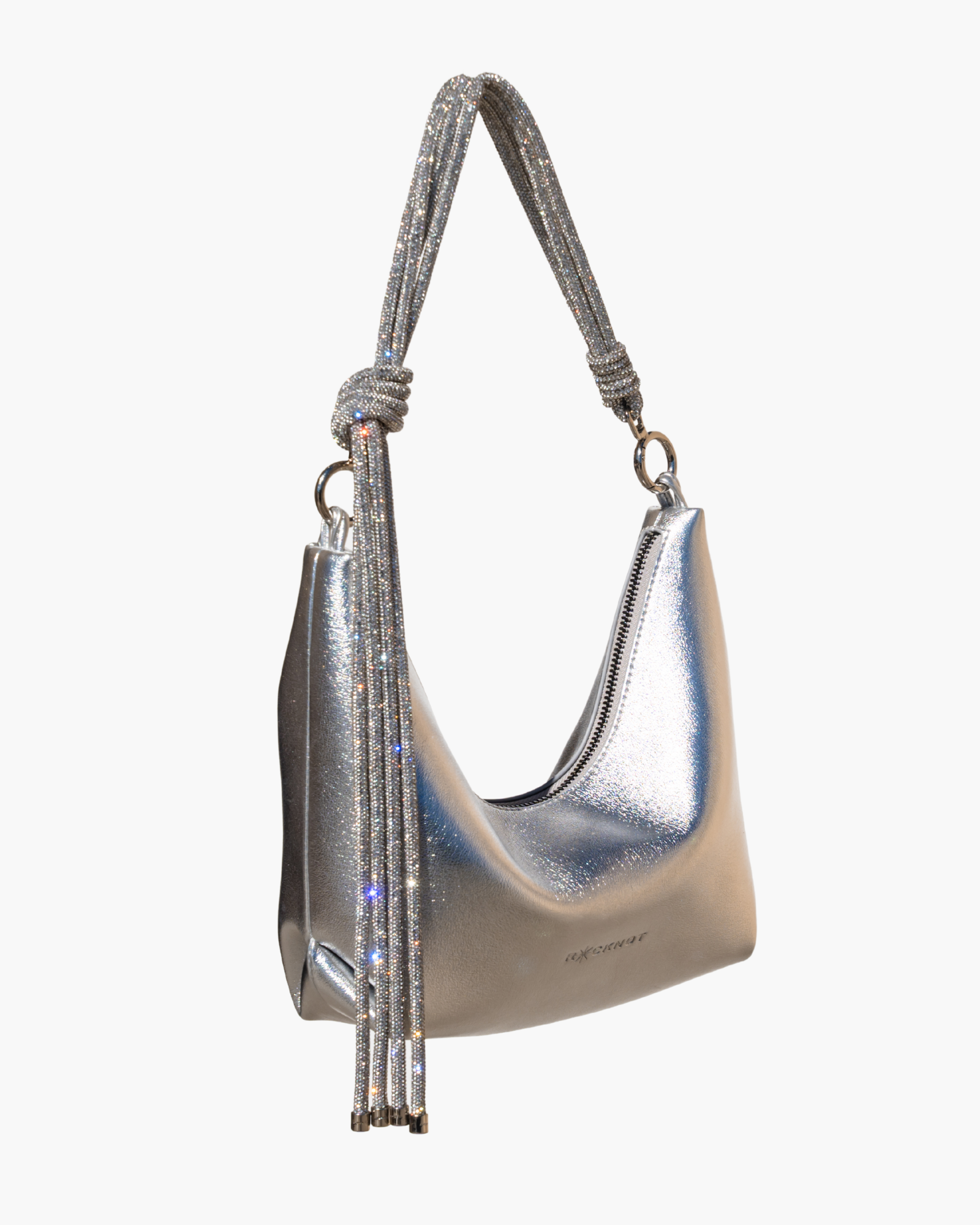 Hezi Leather Shoulder Bag - Metallic Silver
