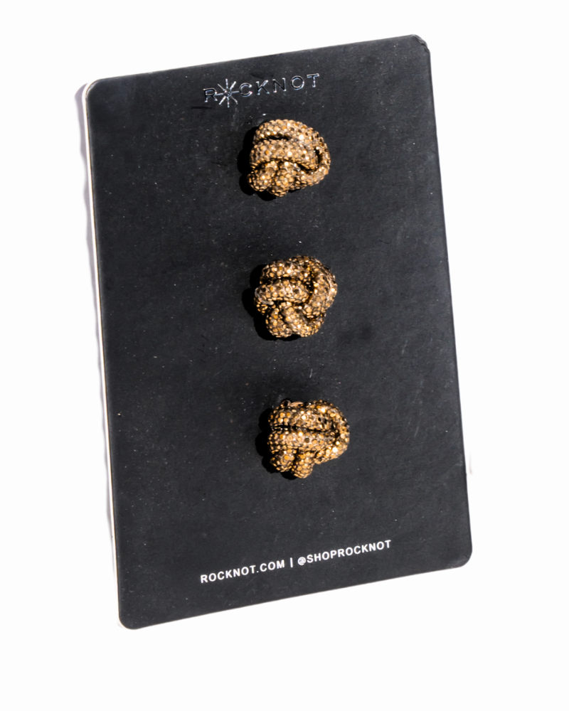 MAGIC BUTTONS - 3 Knots - Antique Gold