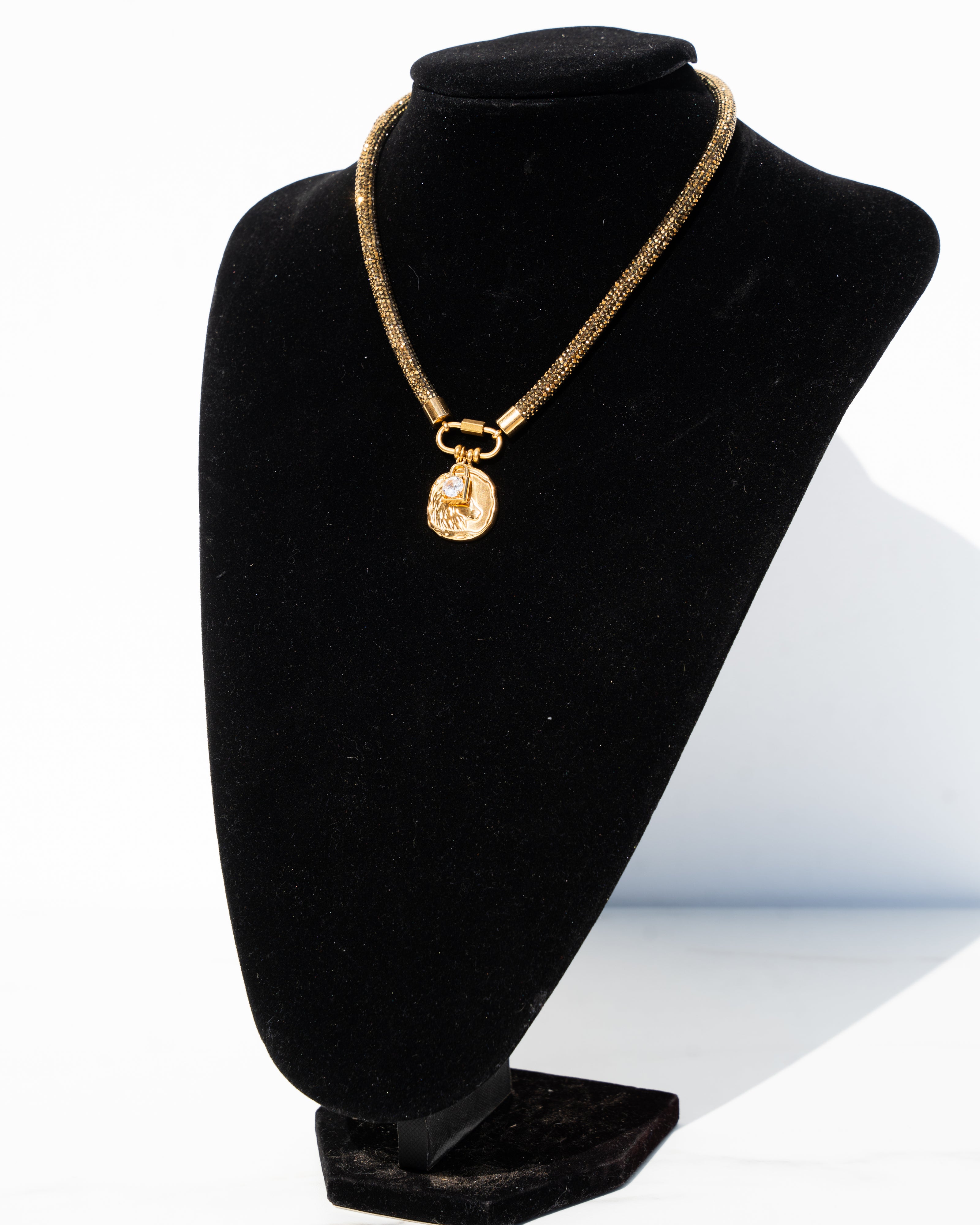 ZODIAC Carabiner Necklace - Antique Gold