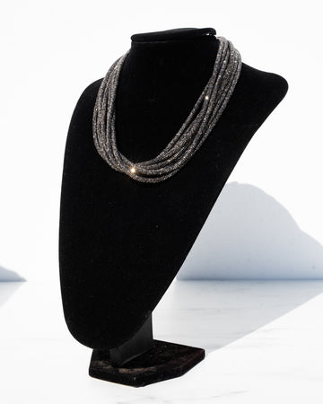 Multi Strand Necklace - Gunmetal