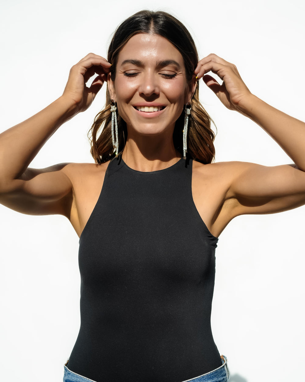 Fringe Drop Earrings - Crystal