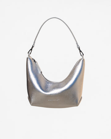 Hezi Leather Shoulder Bag - Metallic Silver
