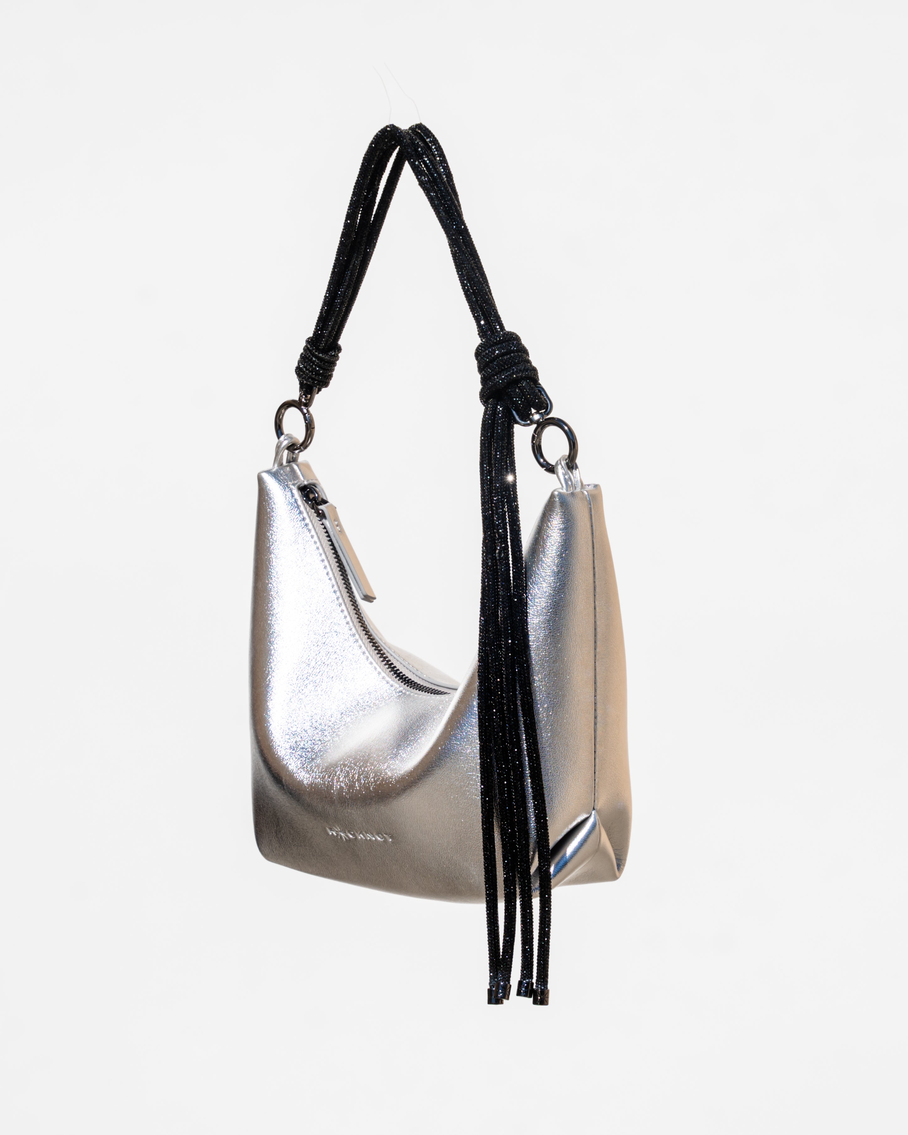 Hezi Leather Shoulder Bag - Metallic Silver