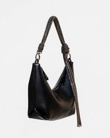 Hezi Leather Shoulder Bag - Black